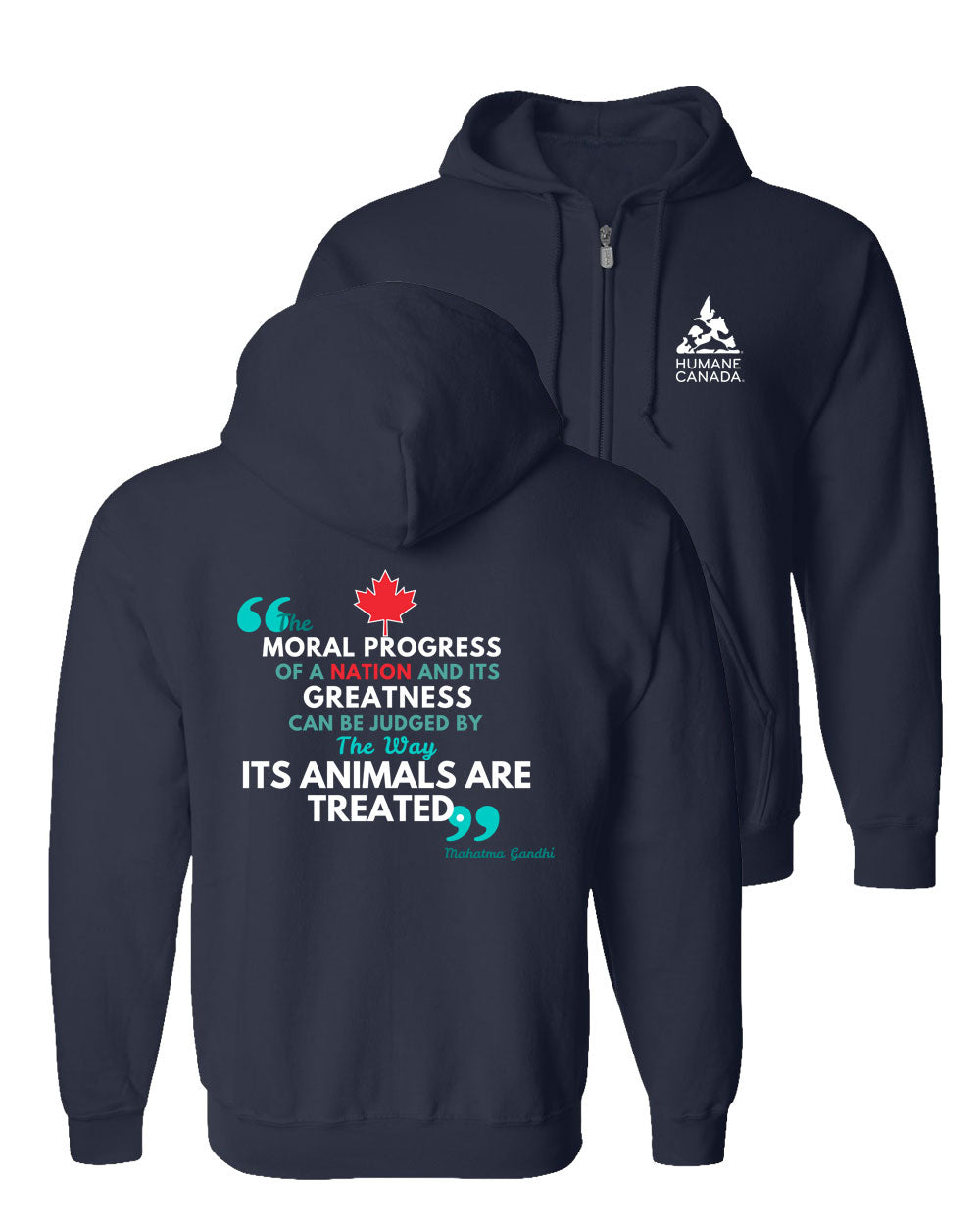 Ghandi Quote - Zip Hoodie