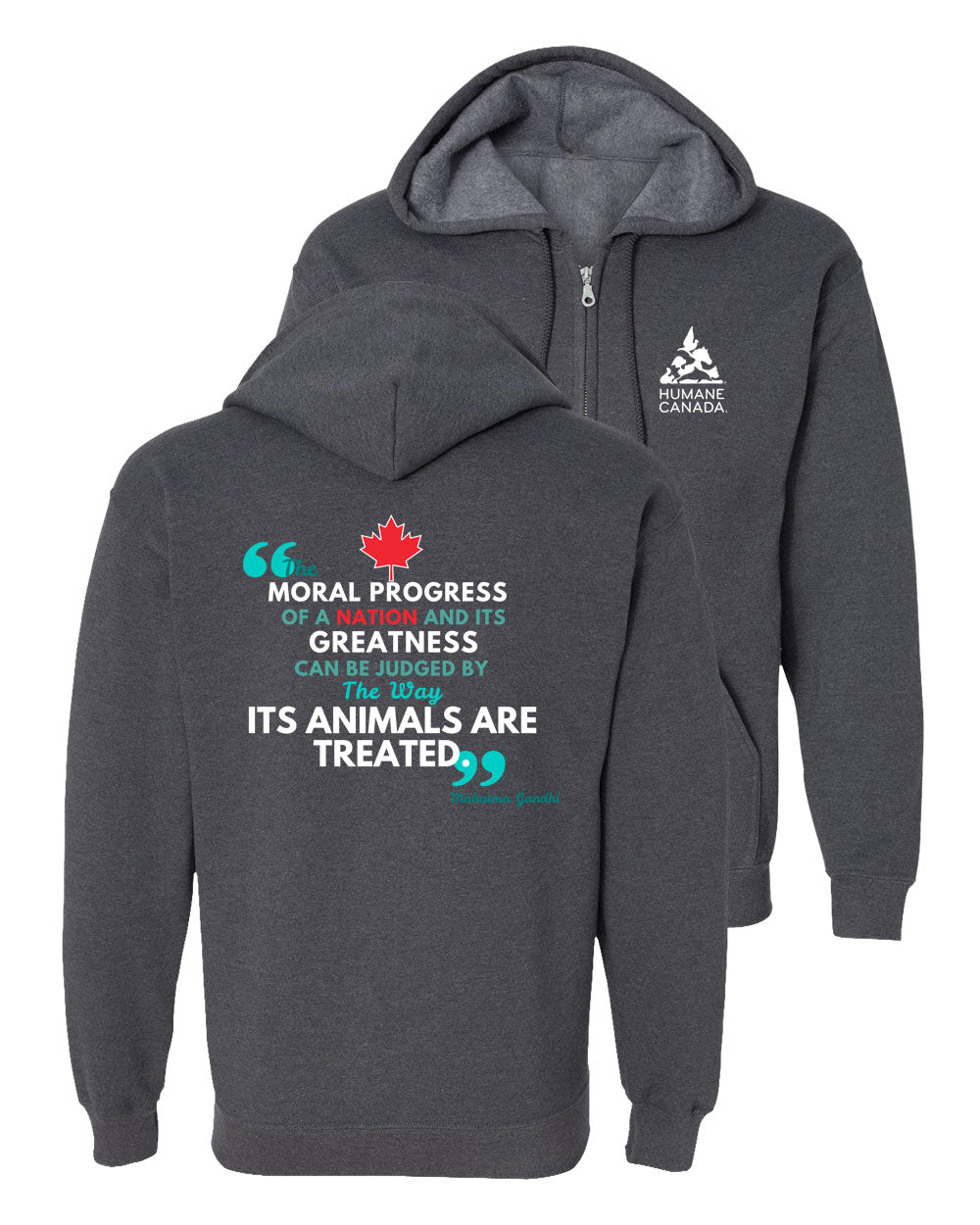 Ghandi Quote - Zip Hoodie