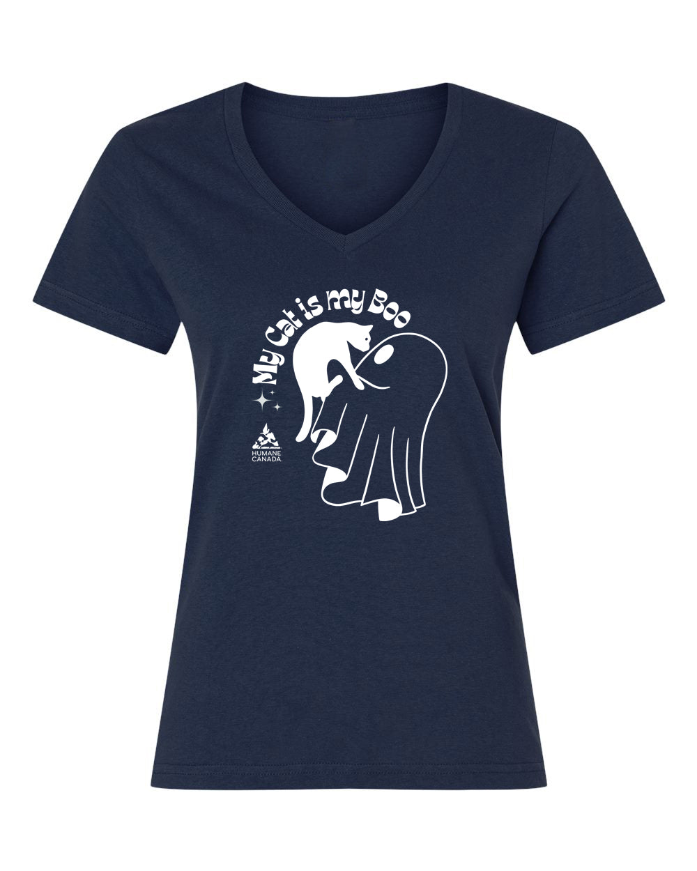 My Cat is My Boo- V-Neck Ladies T-shirt