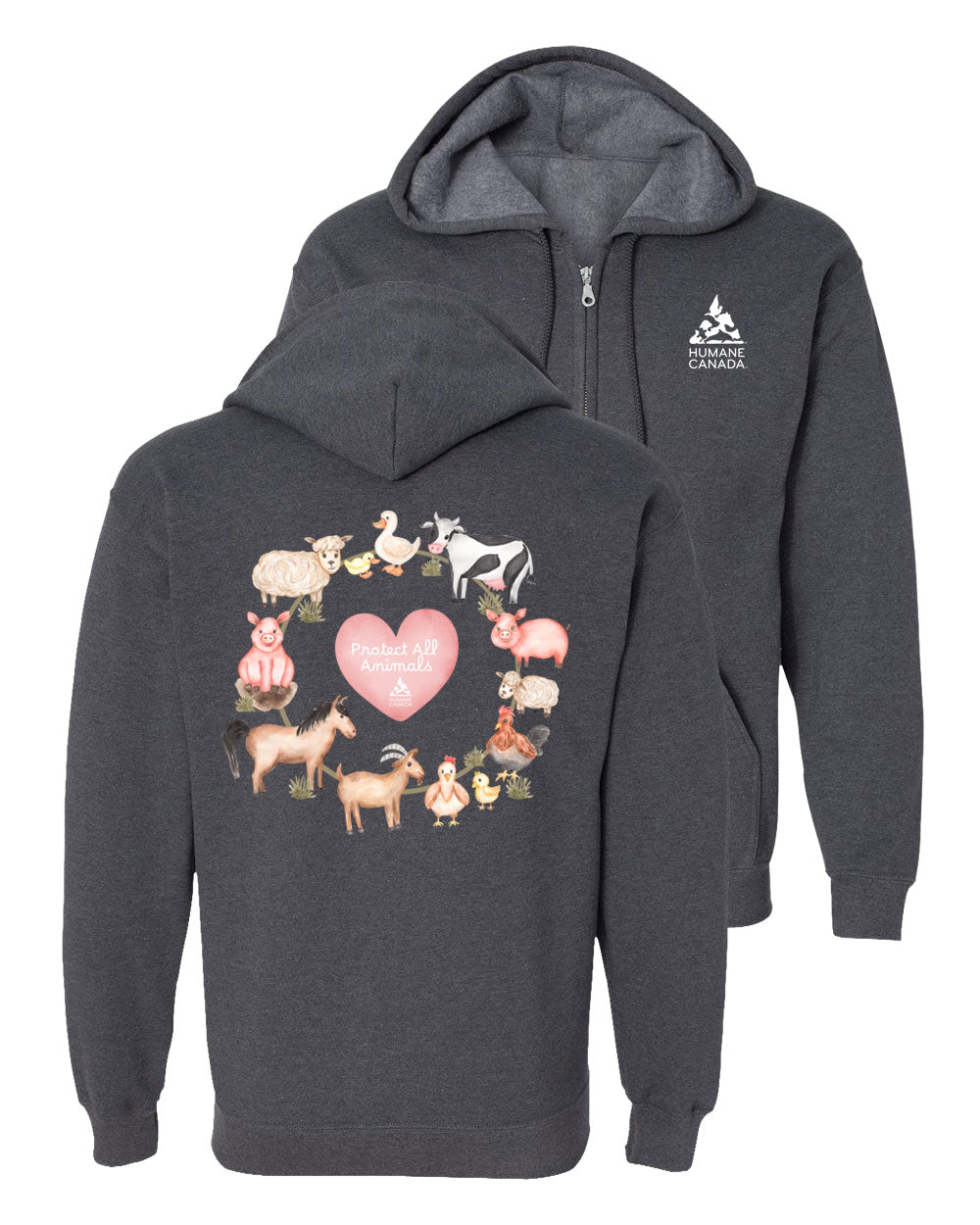 Protect All Farm Animals - Zip Hoodie