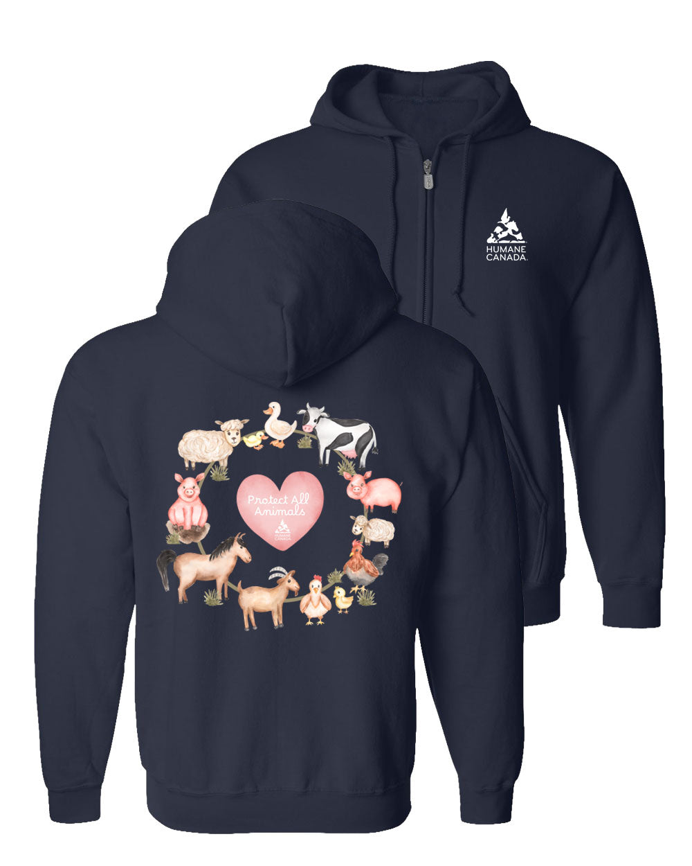 Protect All Farm Animals - Zip Hoodie