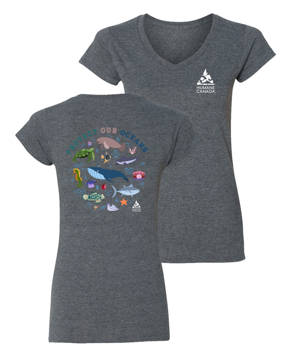 Protect Our oceans - V-Neck Ladies T-shirt