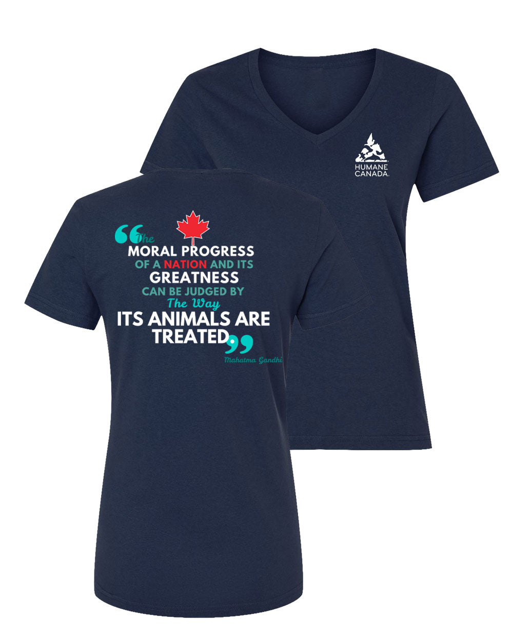 Ghandi Quote - V-Neck Ladies T-shirt