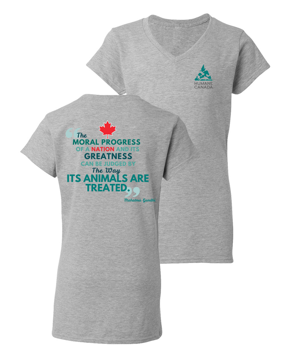 Ghandi Quote - V-Neck Ladies T-shirt