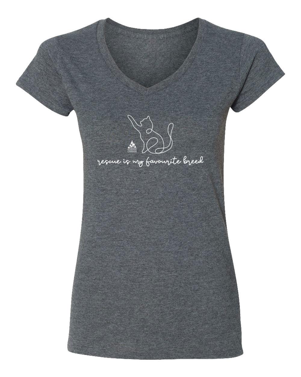 Rescue Cat - V-Neck Ladies T-shirt