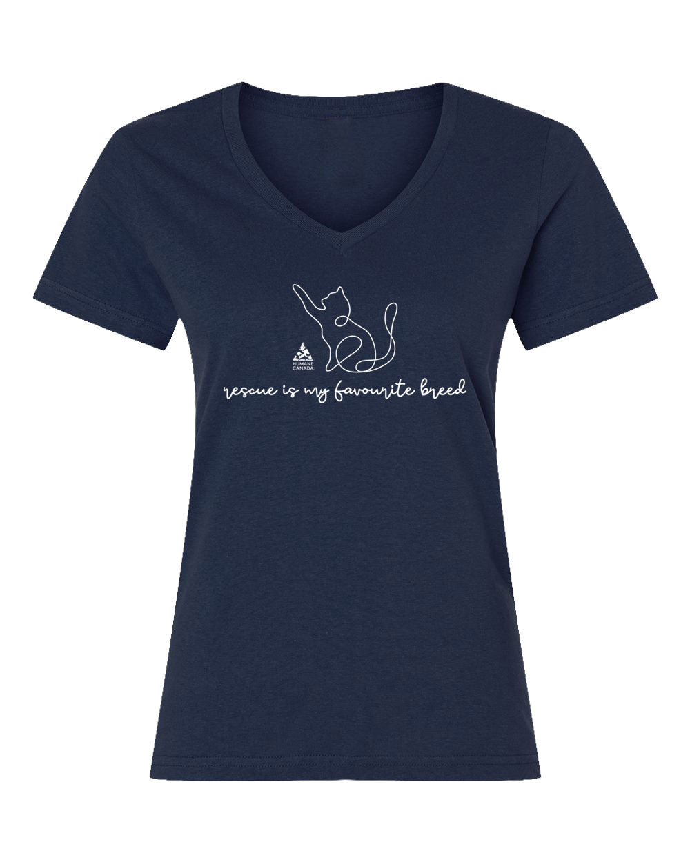 Rescue Cat - V-Neck Ladies T-shirt