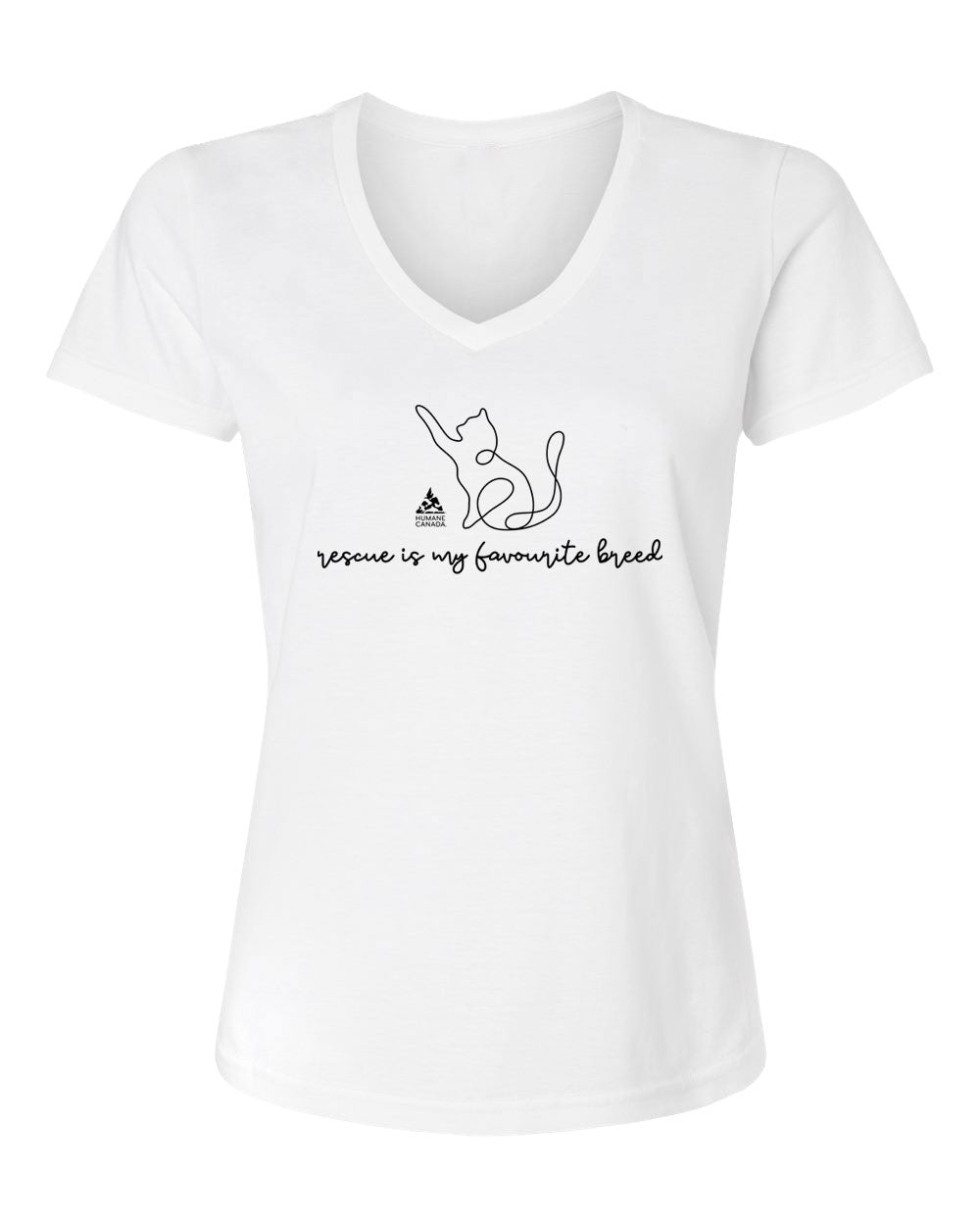 Rescue Cat - V-Neck Ladies T-shirt