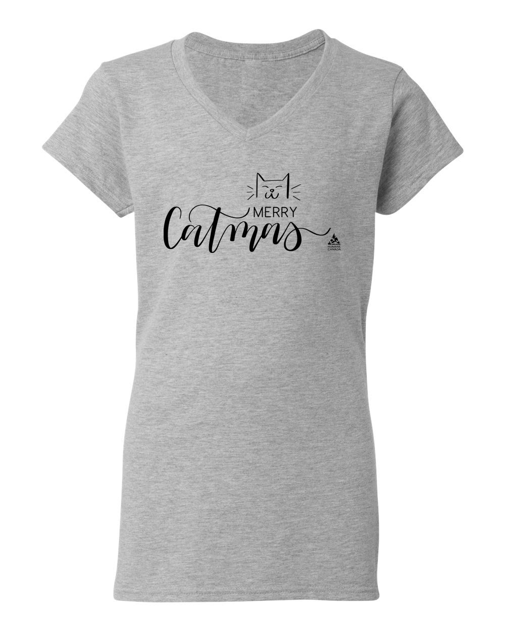 Merry Catmas - V-Neck Ladies T-shirt