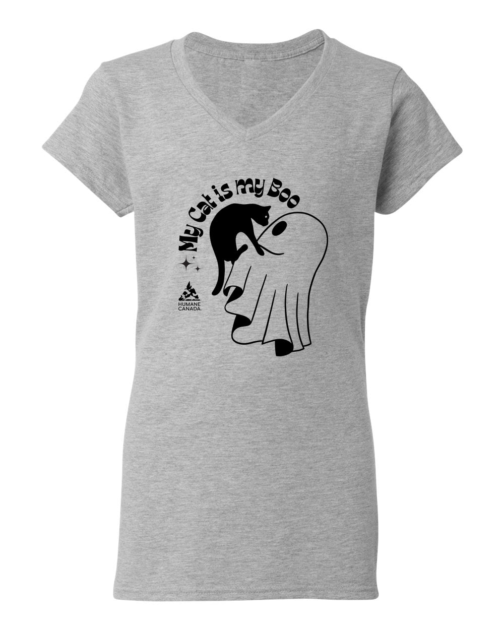 My Cat is My Boo- V-Neck Ladies T-shirt