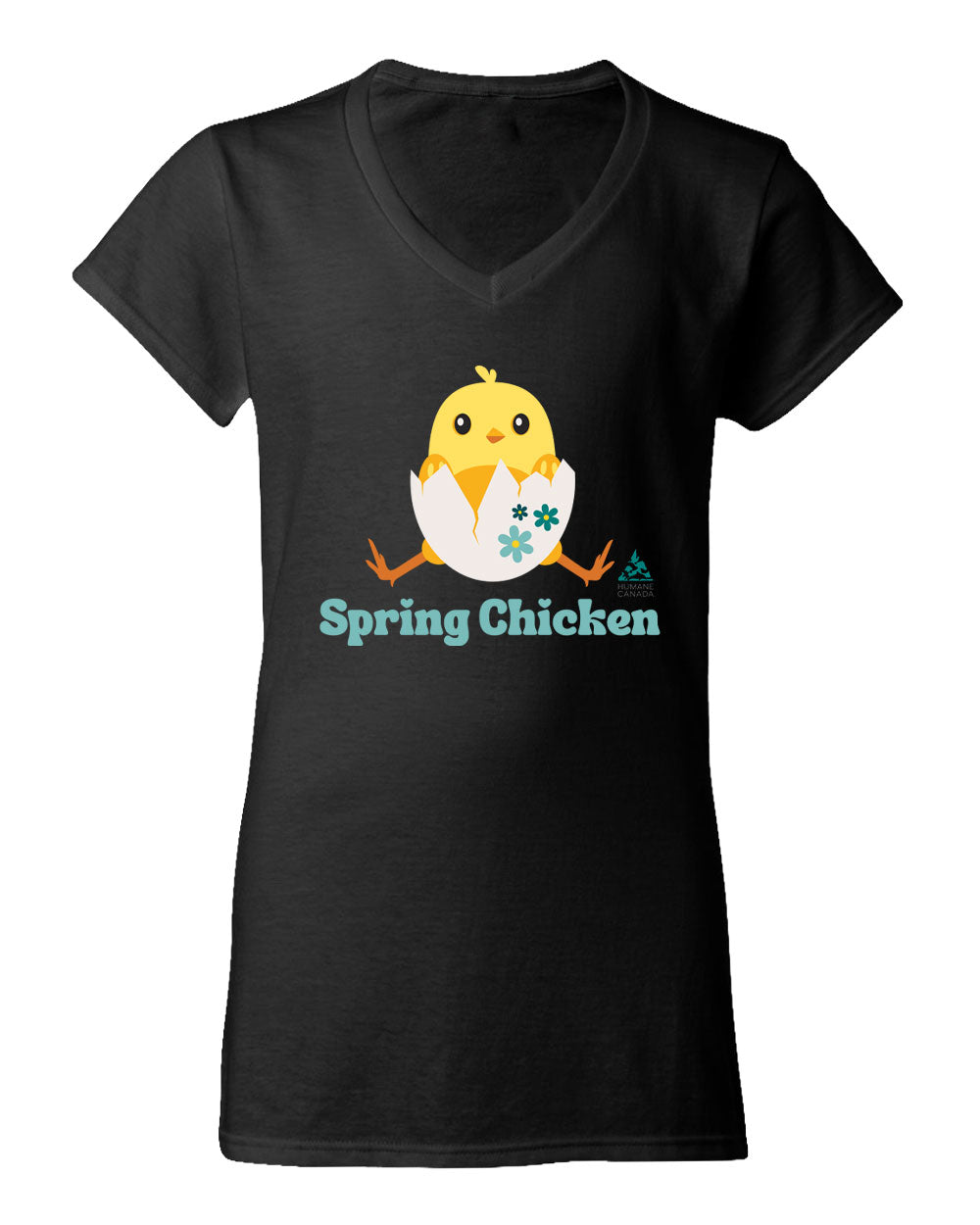 Spring Chicken - V-Neck Ladies T-shirt