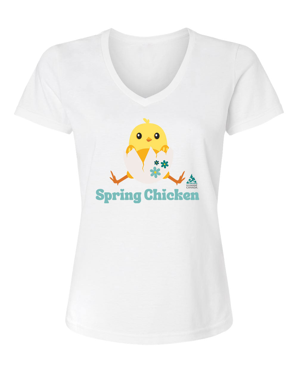 Spring Chicken - V-Neck Ladies T-shirt