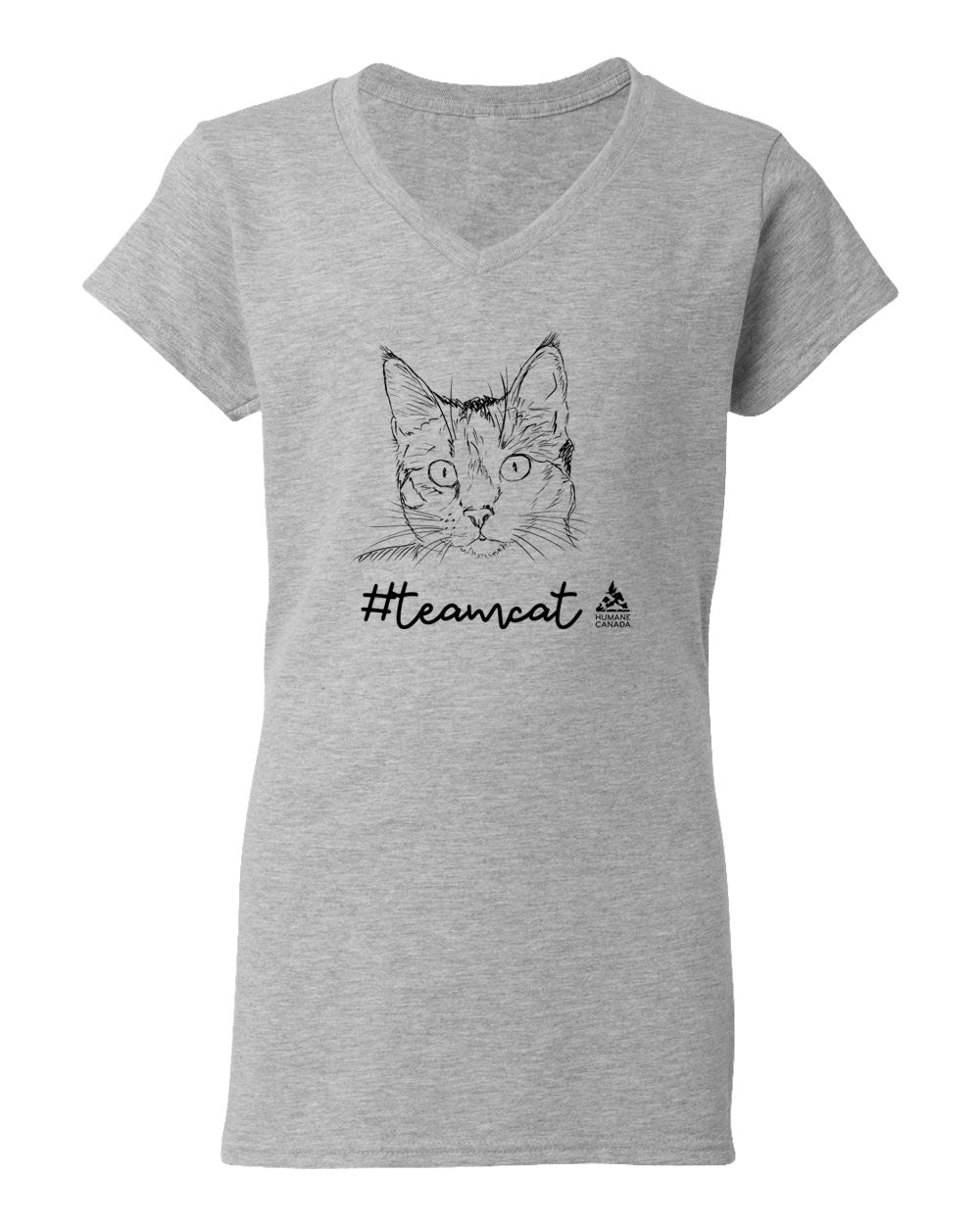 Team Cat - V-Neck Ladies T-shirt
