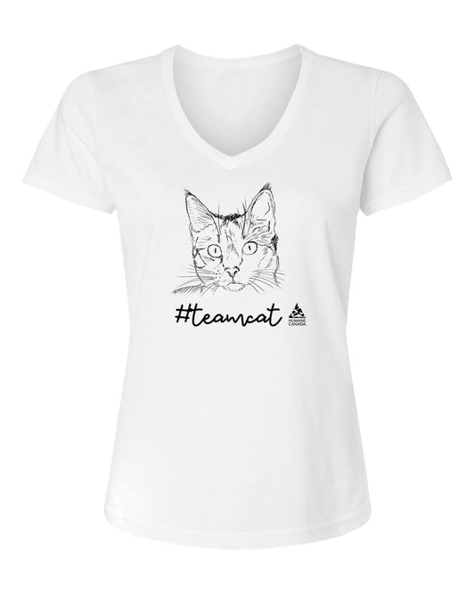 Team Cat - V-Neck Ladies T-shirt