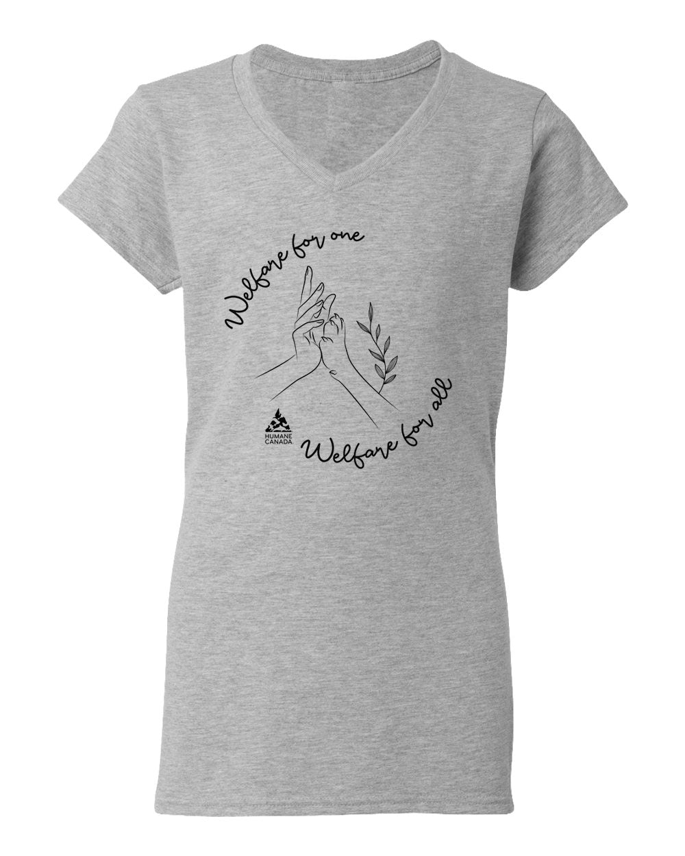 Welfare for One and All - V-Neck Ladies T-shirt