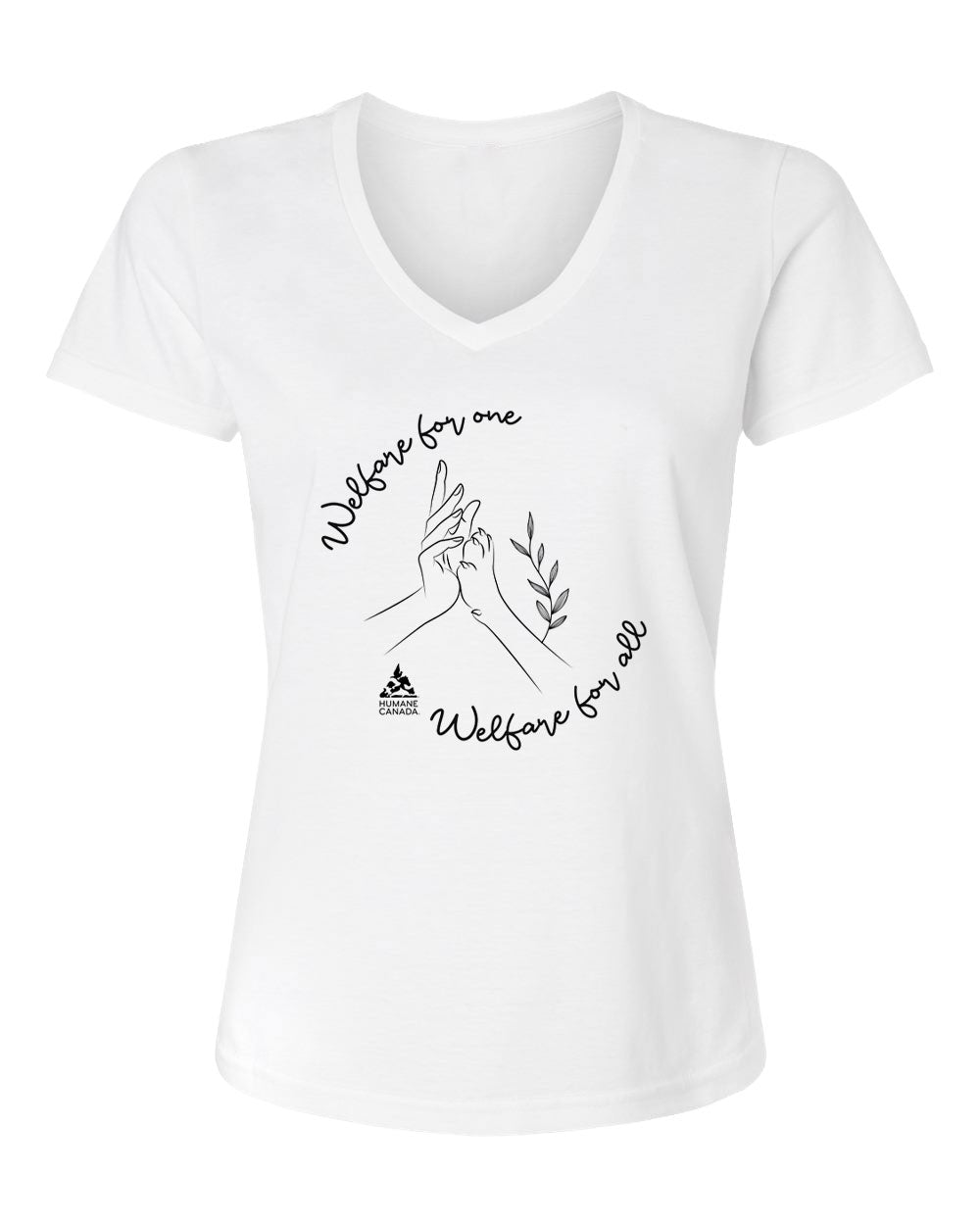 Welfare for One and All - V-Neck Ladies T-shirt