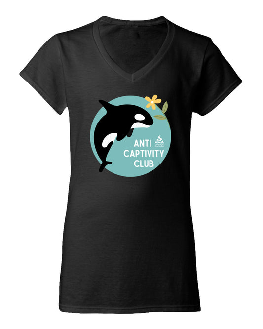Whale - V-Neck Ladies T-shirt