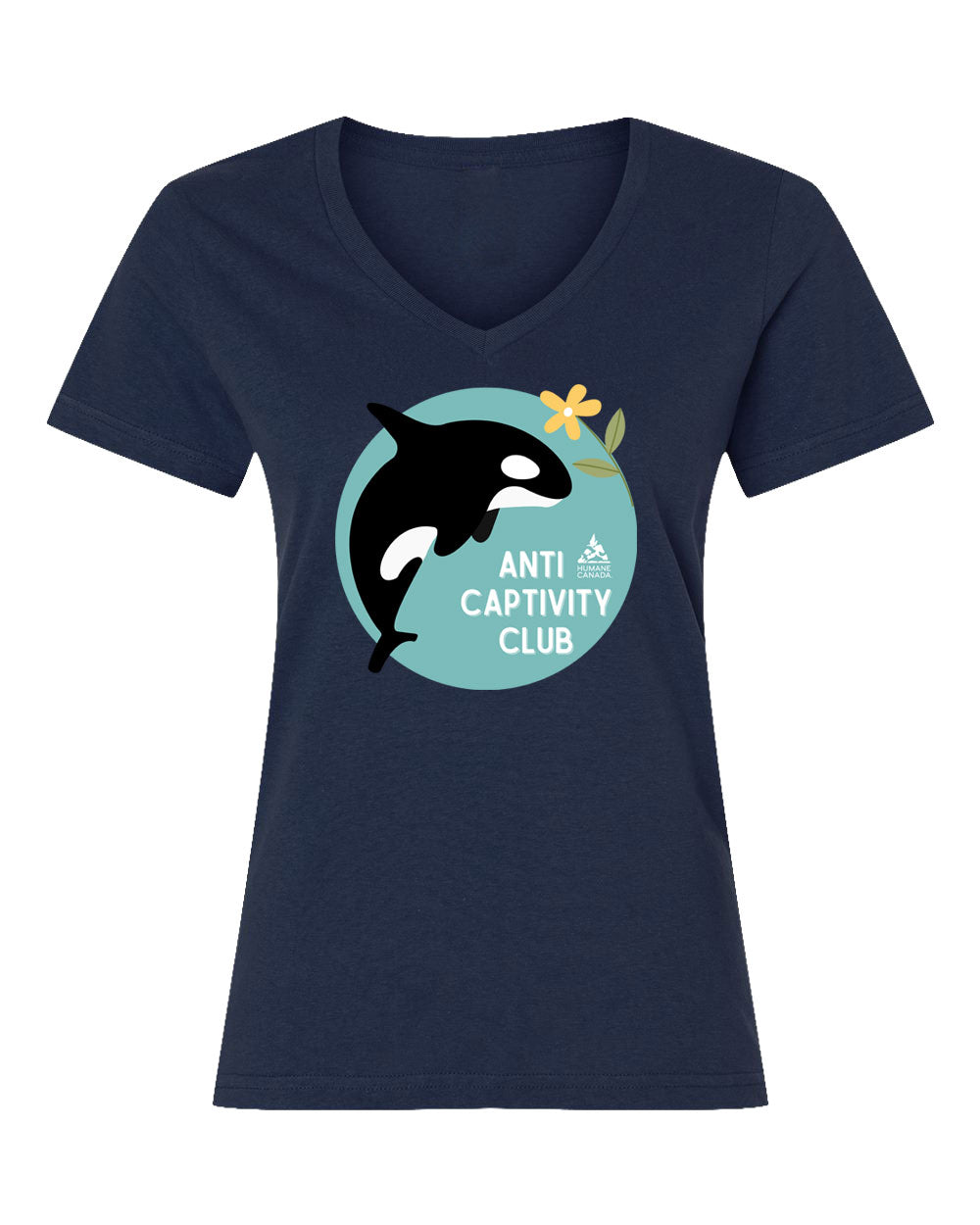 Whale - V-Neck Ladies T-shirt
