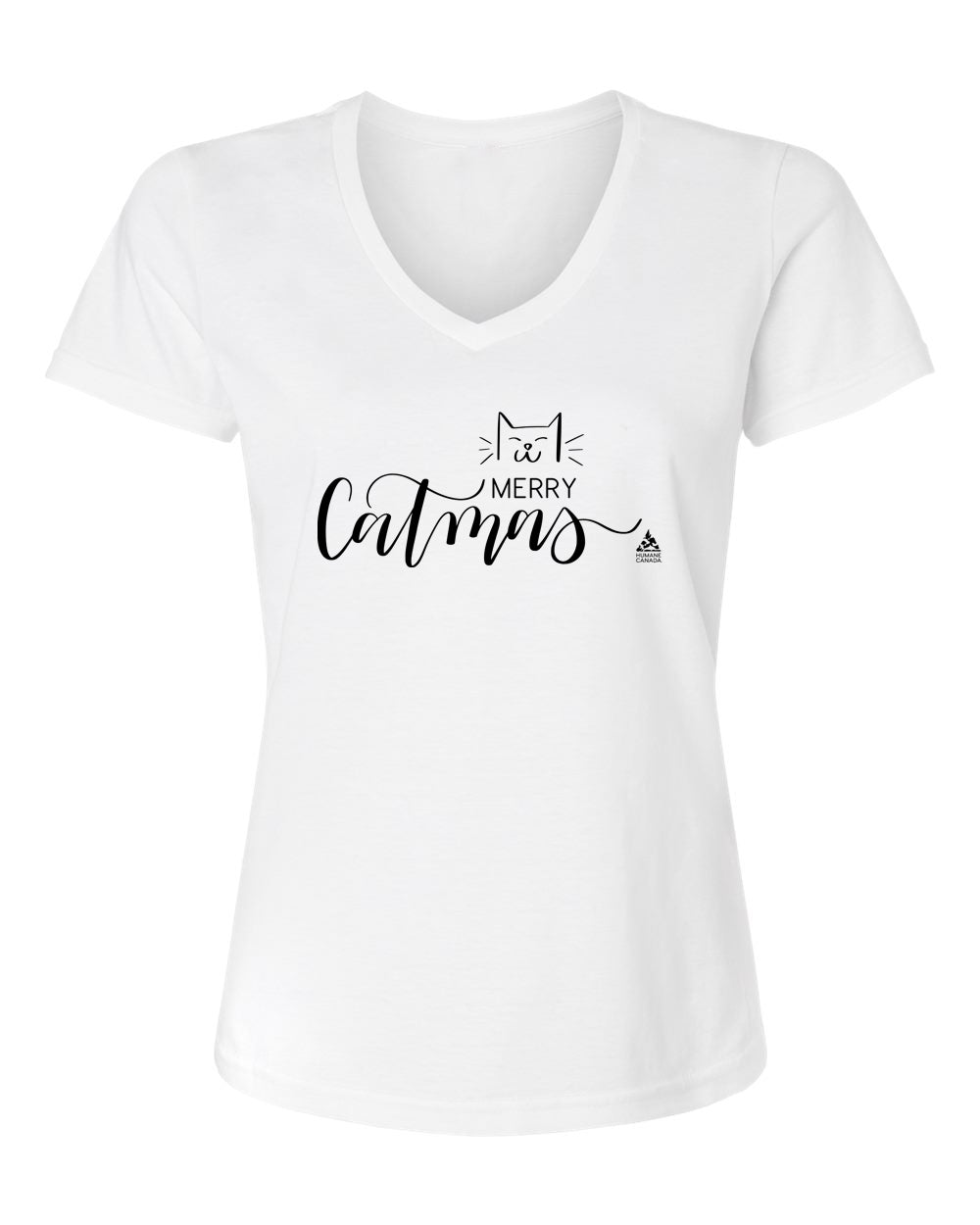Merry Catmas - V-Neck Ladies T-shirt