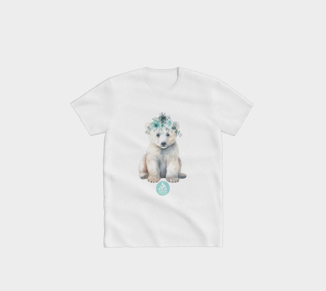 Floral Polar Bear Crewneck T-Shirt