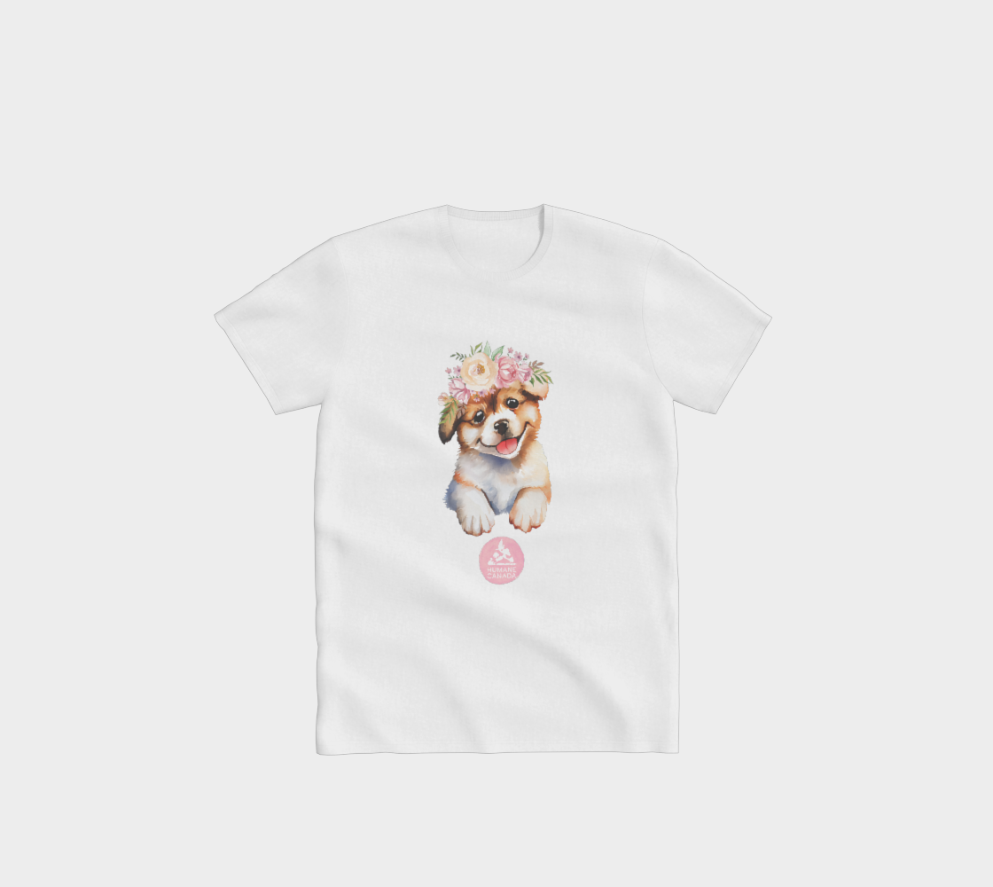 Floral Puppy Crewneck T-Shirt