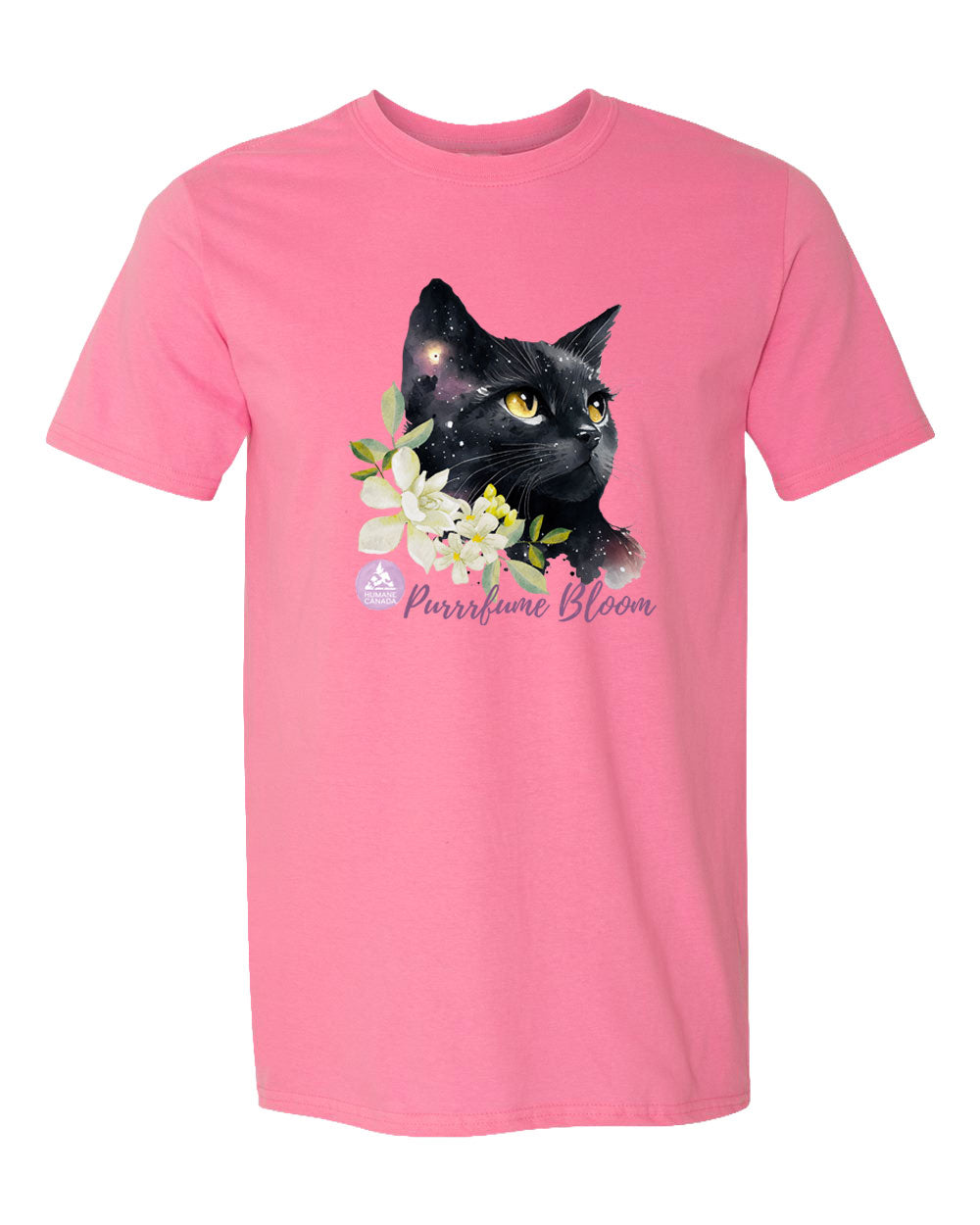 Floral Black Cat - Crewneck Unisex T-shirt