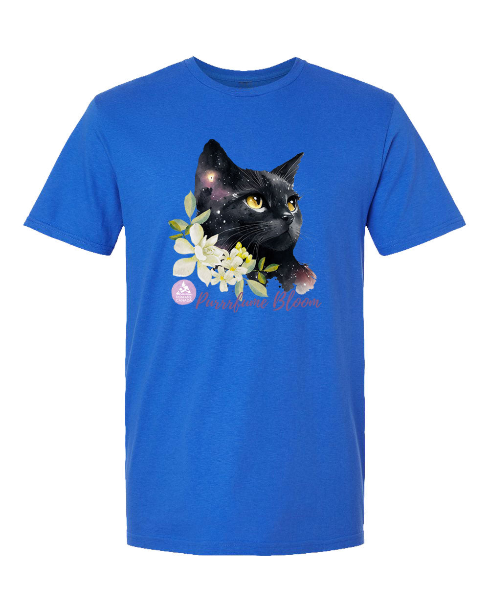 Floral Black Cat - Crewneck Unisex T-shirt
