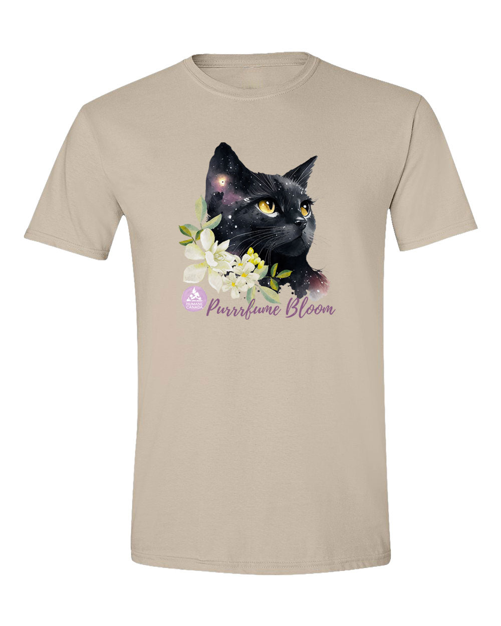 Floral Black Cat - Crewneck Unisex T-shirt