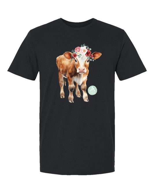 Floral Cow - Crewneck Unisex T-shirt