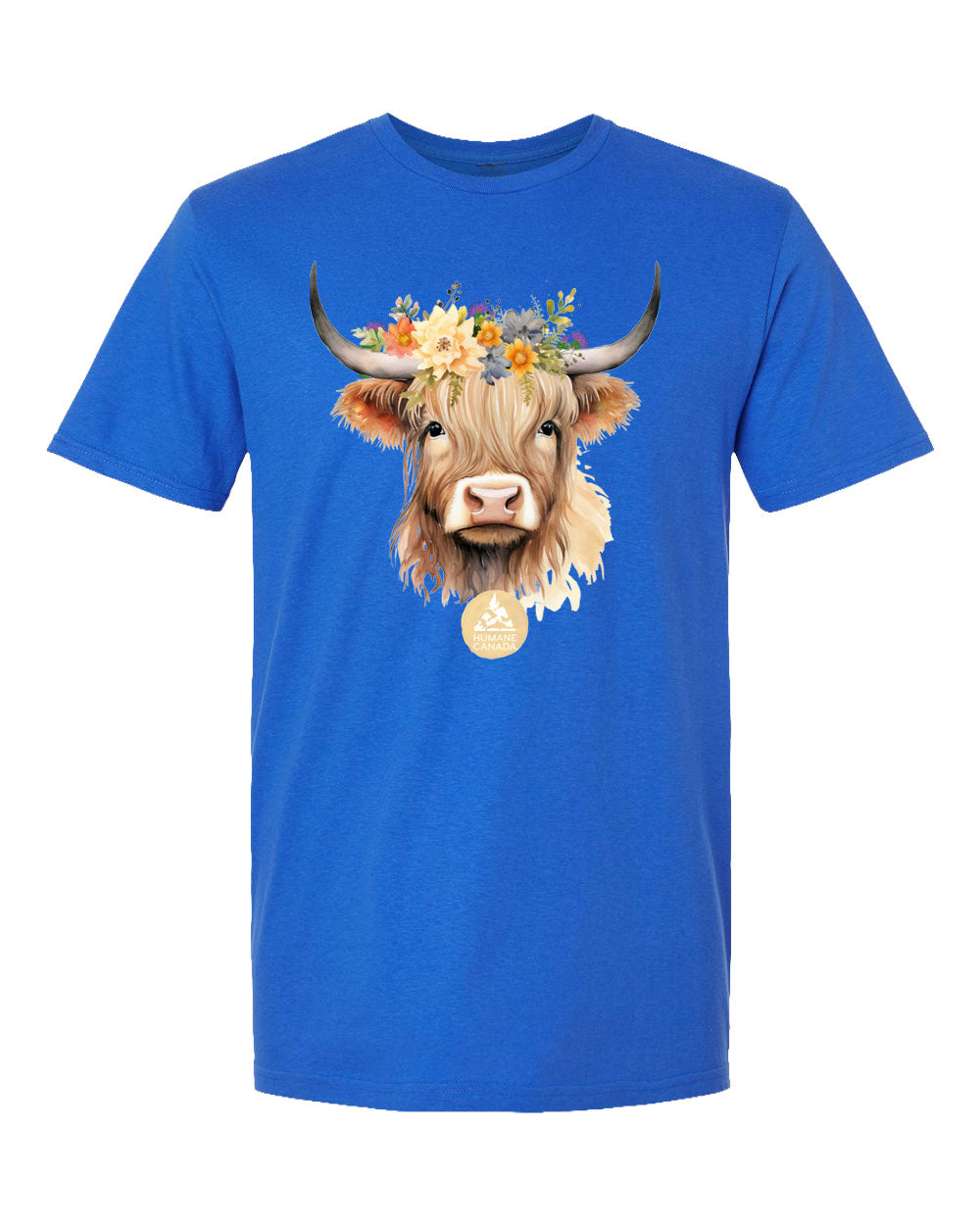 Floral Highland Cow - Crewneck Unisex T-shirt