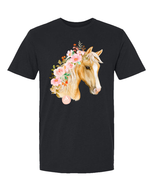 Floral Horse - Crewneck Unisex T-shirt