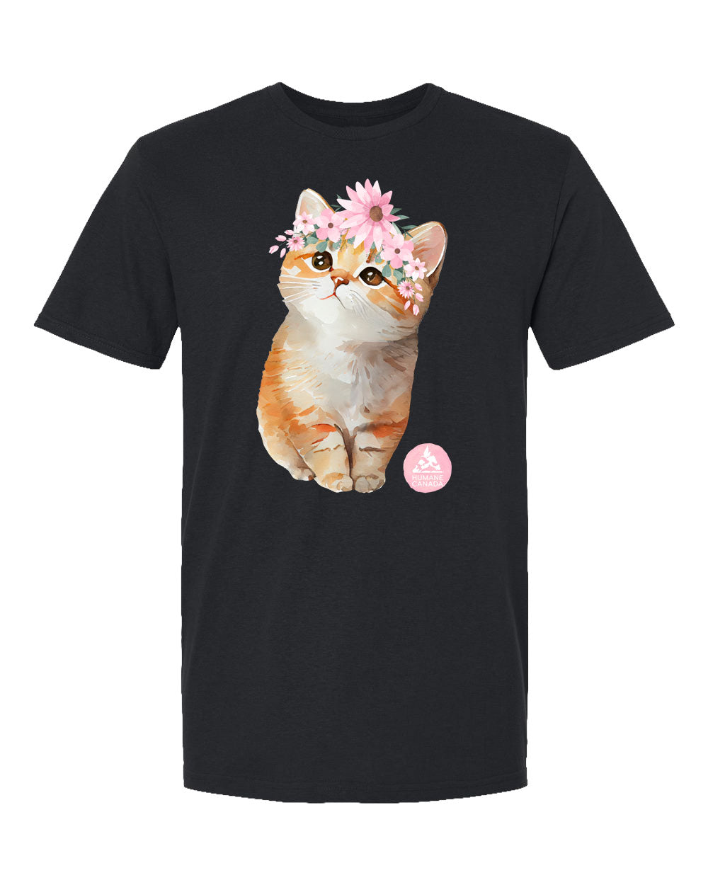 Floral Kitten - Crewneck Unisex T-shirt