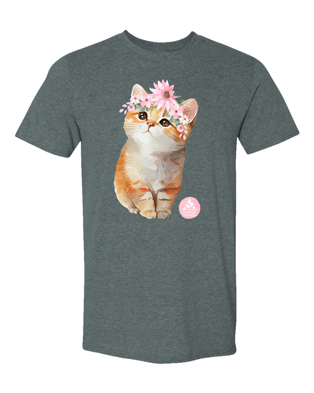 Floral Kitten - Crewneck Unisex T-shirt