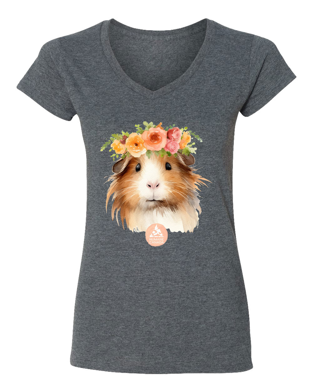 Flower Power Guinea - V-Neck Ladies T-shirt
