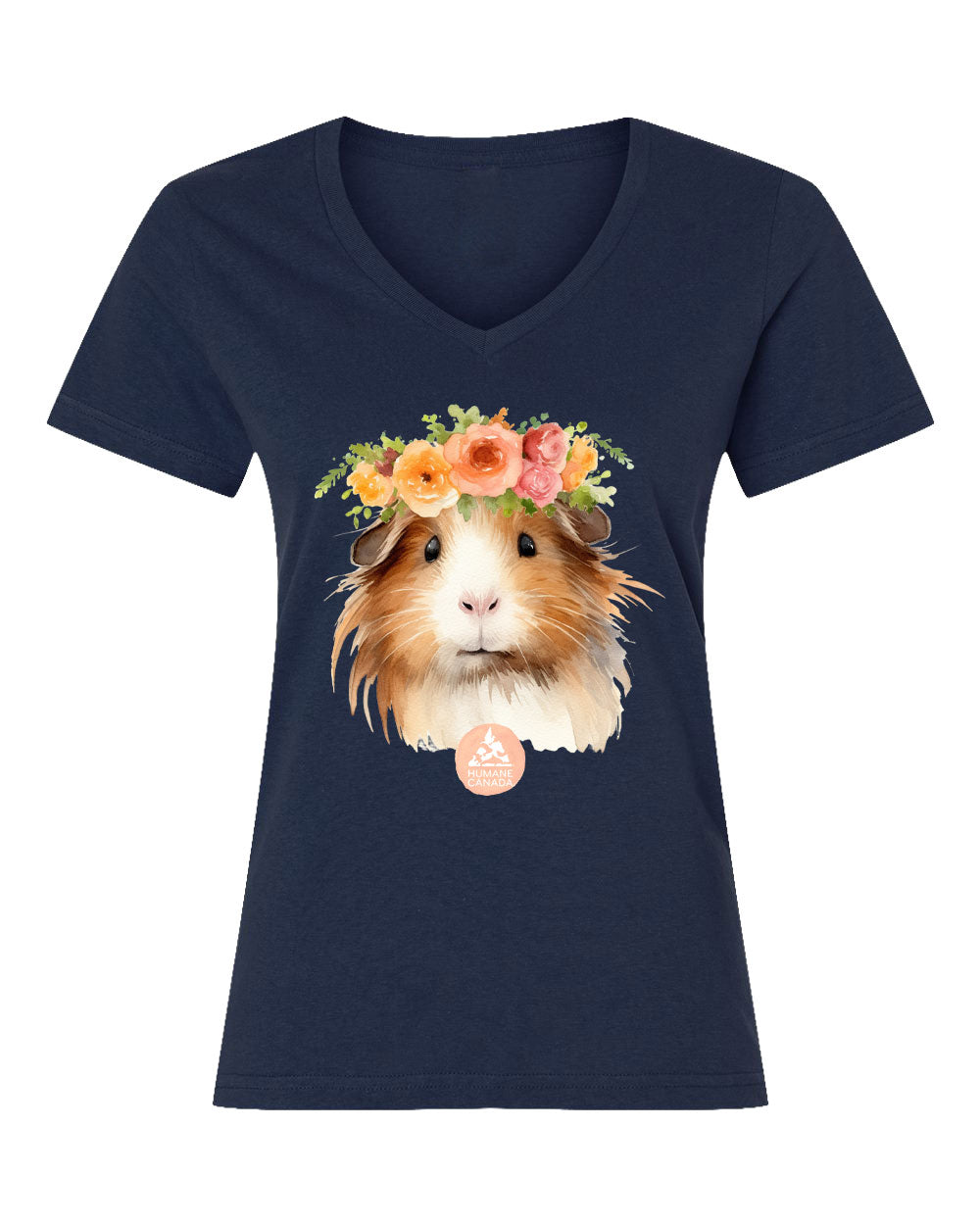 Flower Power Guinea - V-Neck Ladies T-shirt