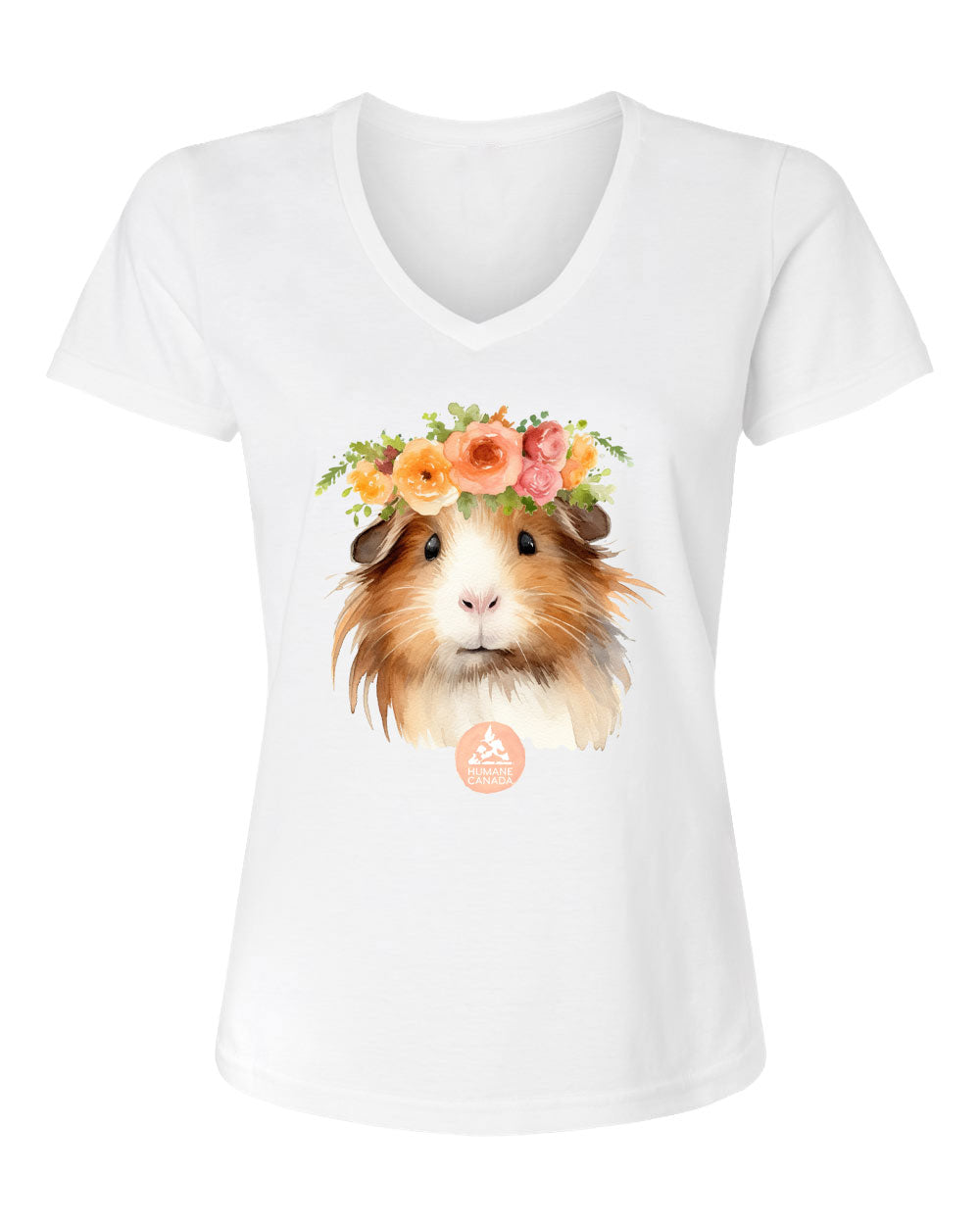 Flower Power Guinea - V-Neck Ladies T-shirt