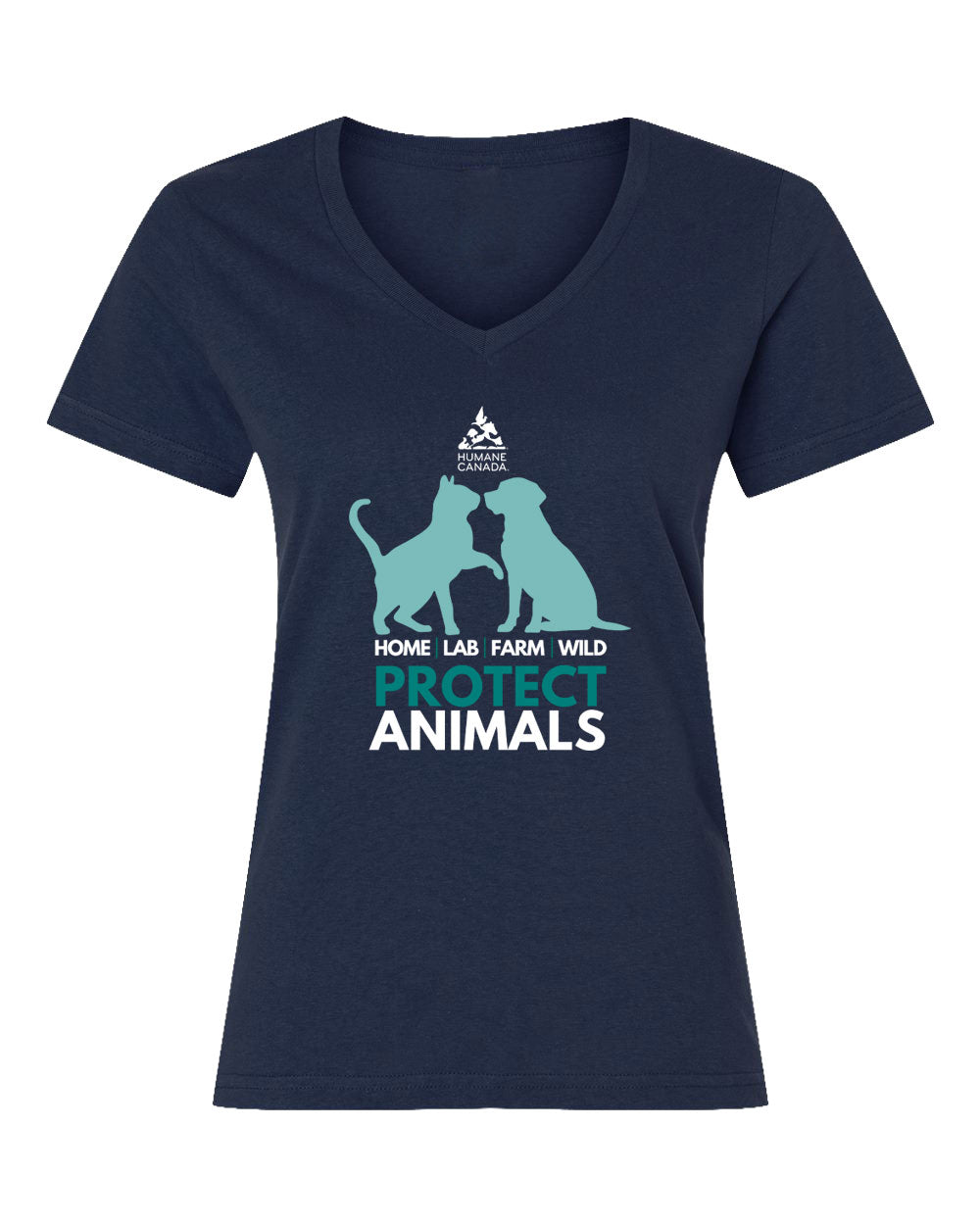 Protect Animals Dog Cat - V-Neck Ladies T-shirt