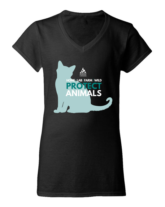 Protect Animals Cat - V-Neck Ladies T-shirt