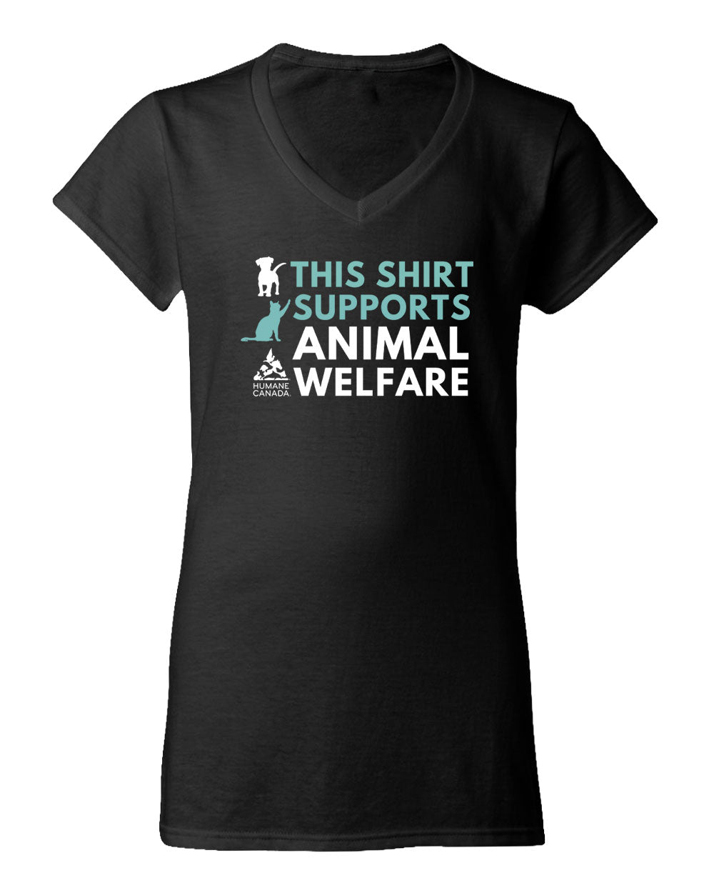 This T-shirt Supports Animals Welfare - V-Neck Ladies T-shirt