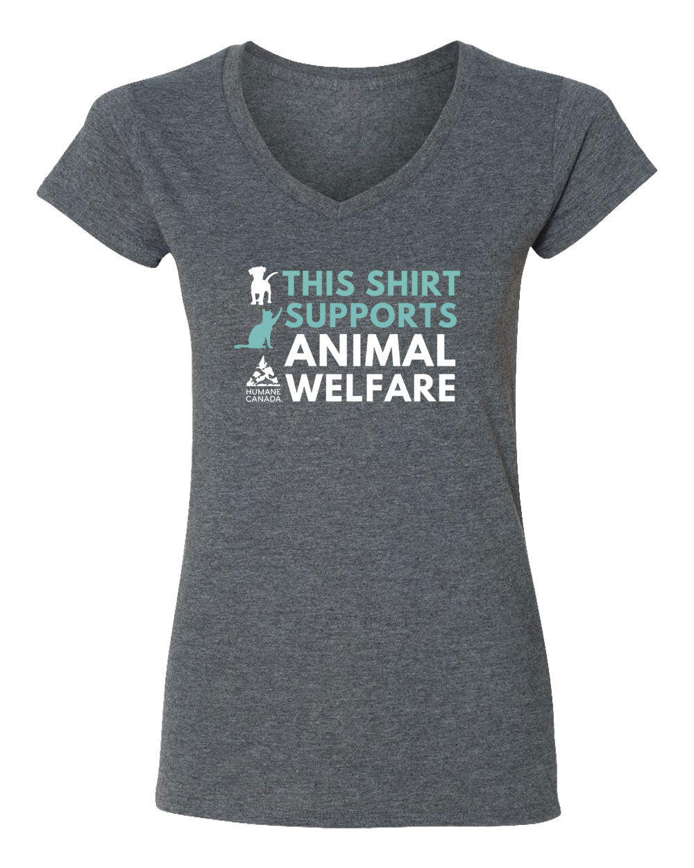 This T-shirt Supports Animals Welfare - V-Neck Ladies T-shirt