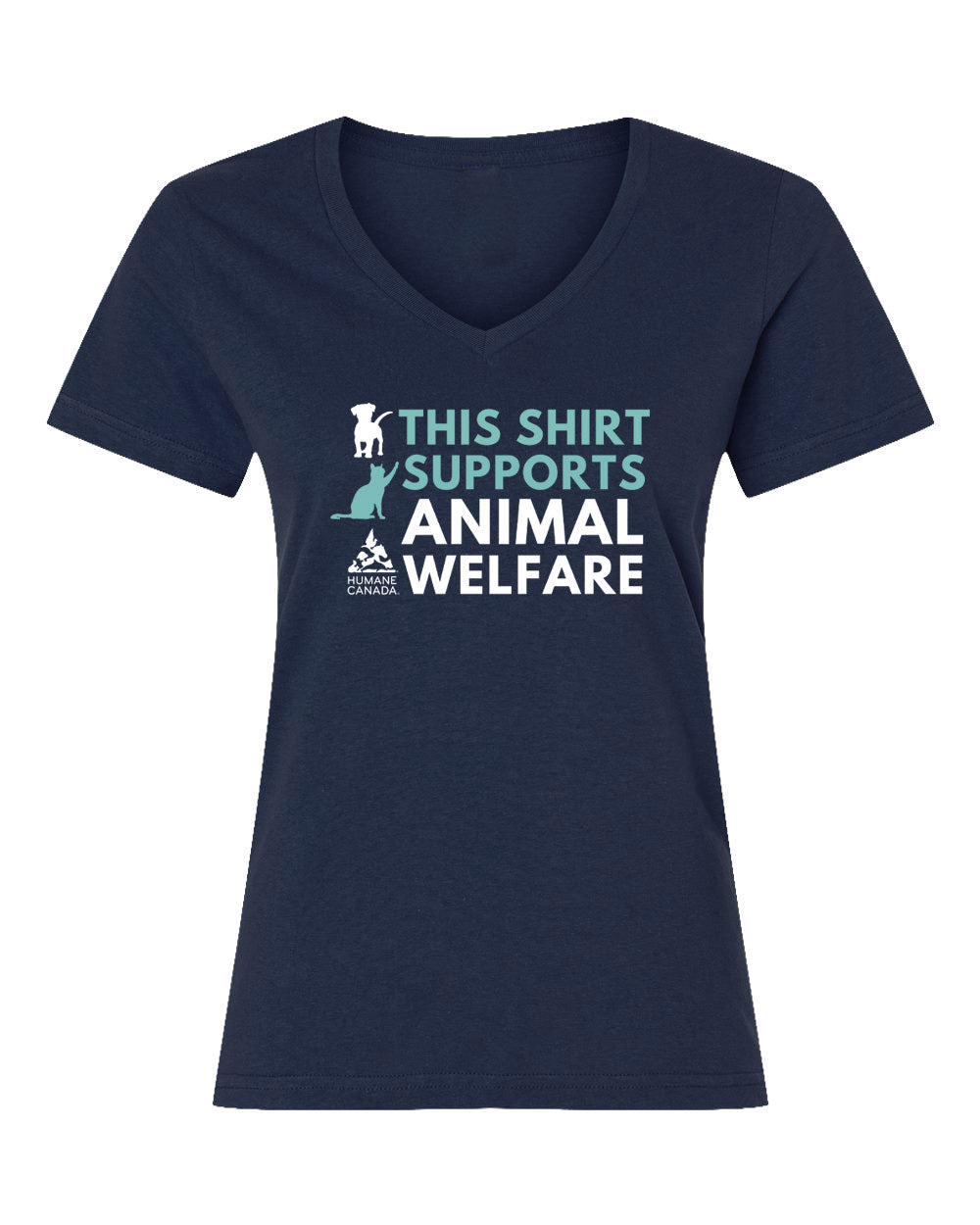 This T-shirt Supports Animals Welfare - V-Neck Ladies T-shirt