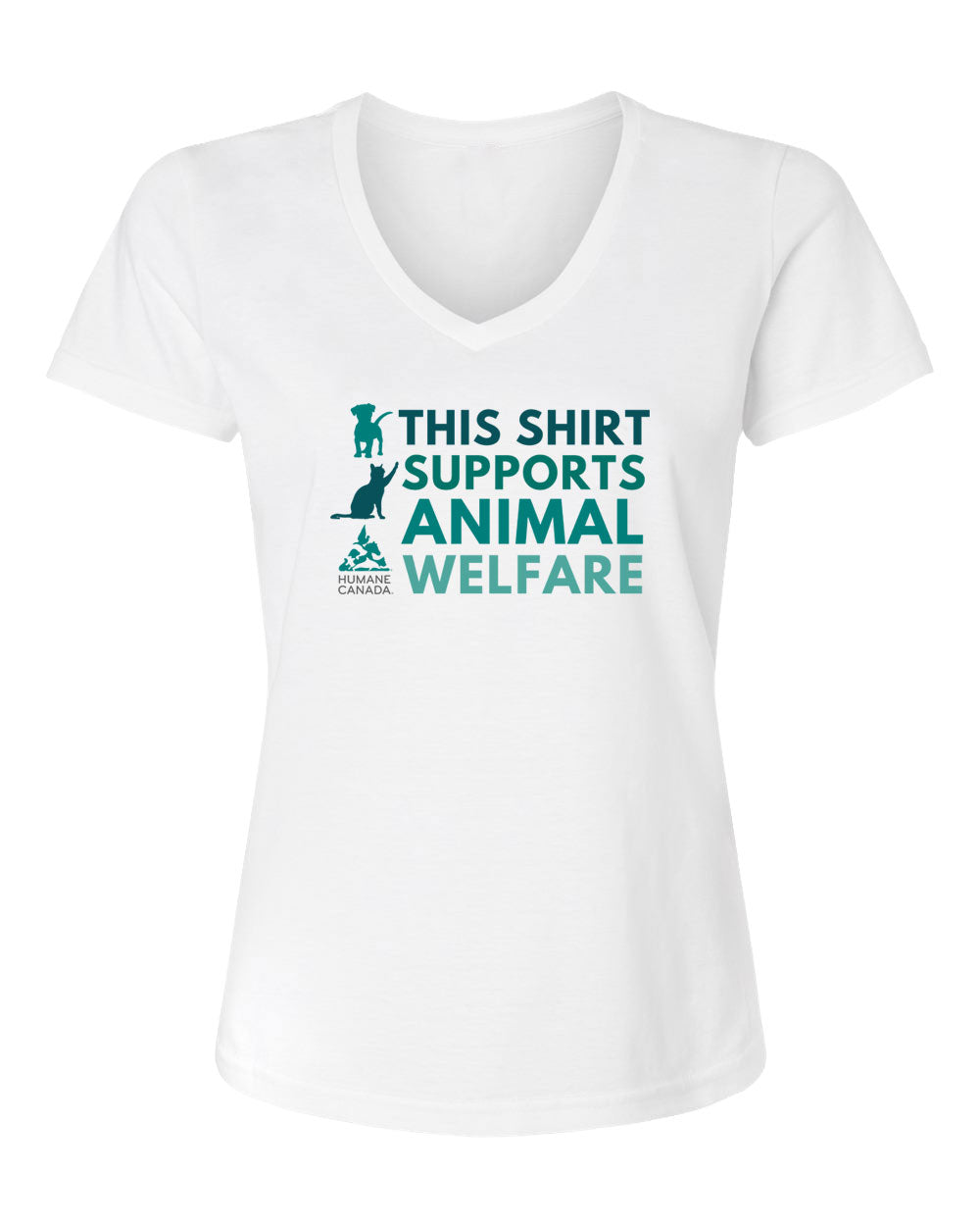 This T-shirt Supports Animals Welfare - V-Neck Ladies T-shirt