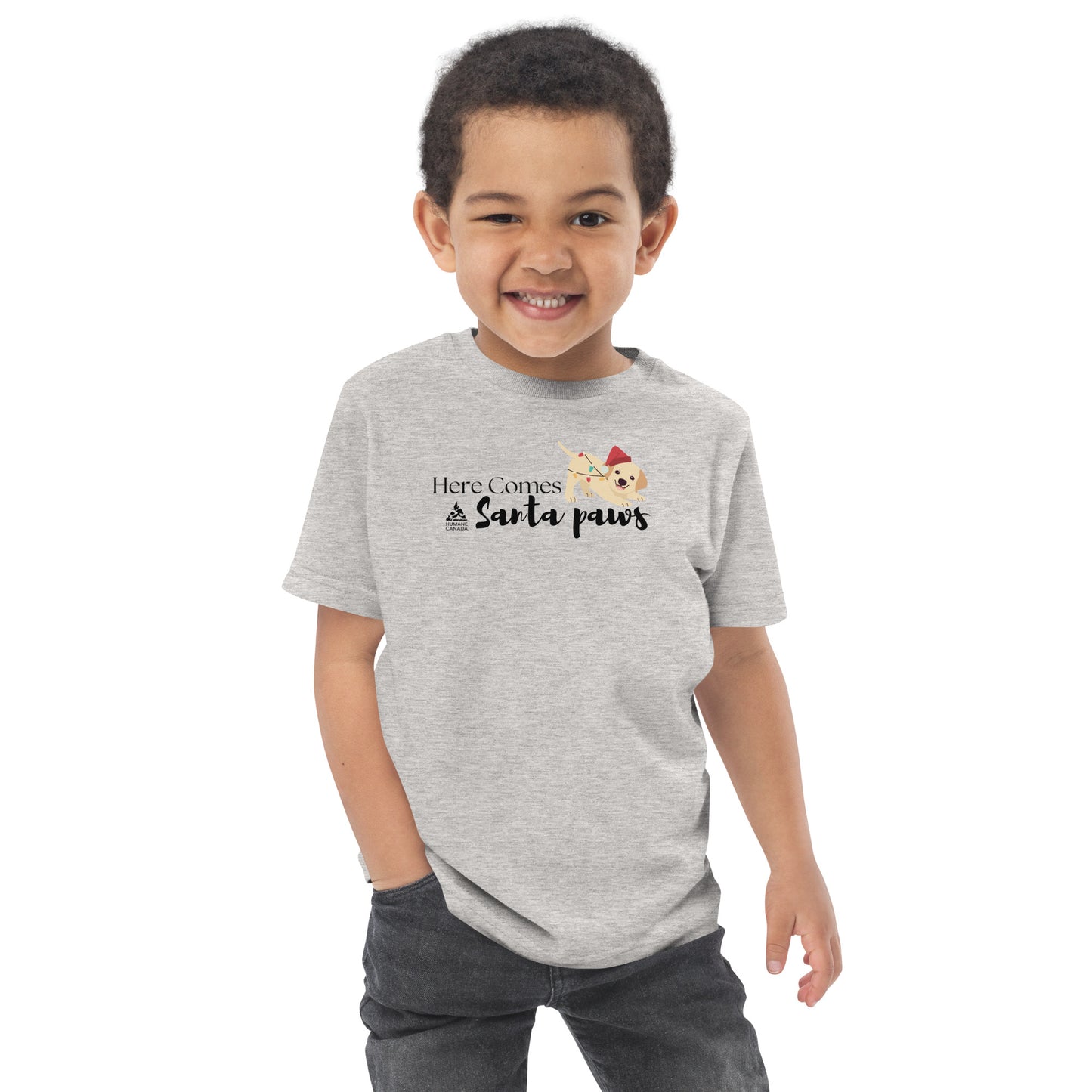 Here Comes Santa Paws Toddler jersey t-shirt