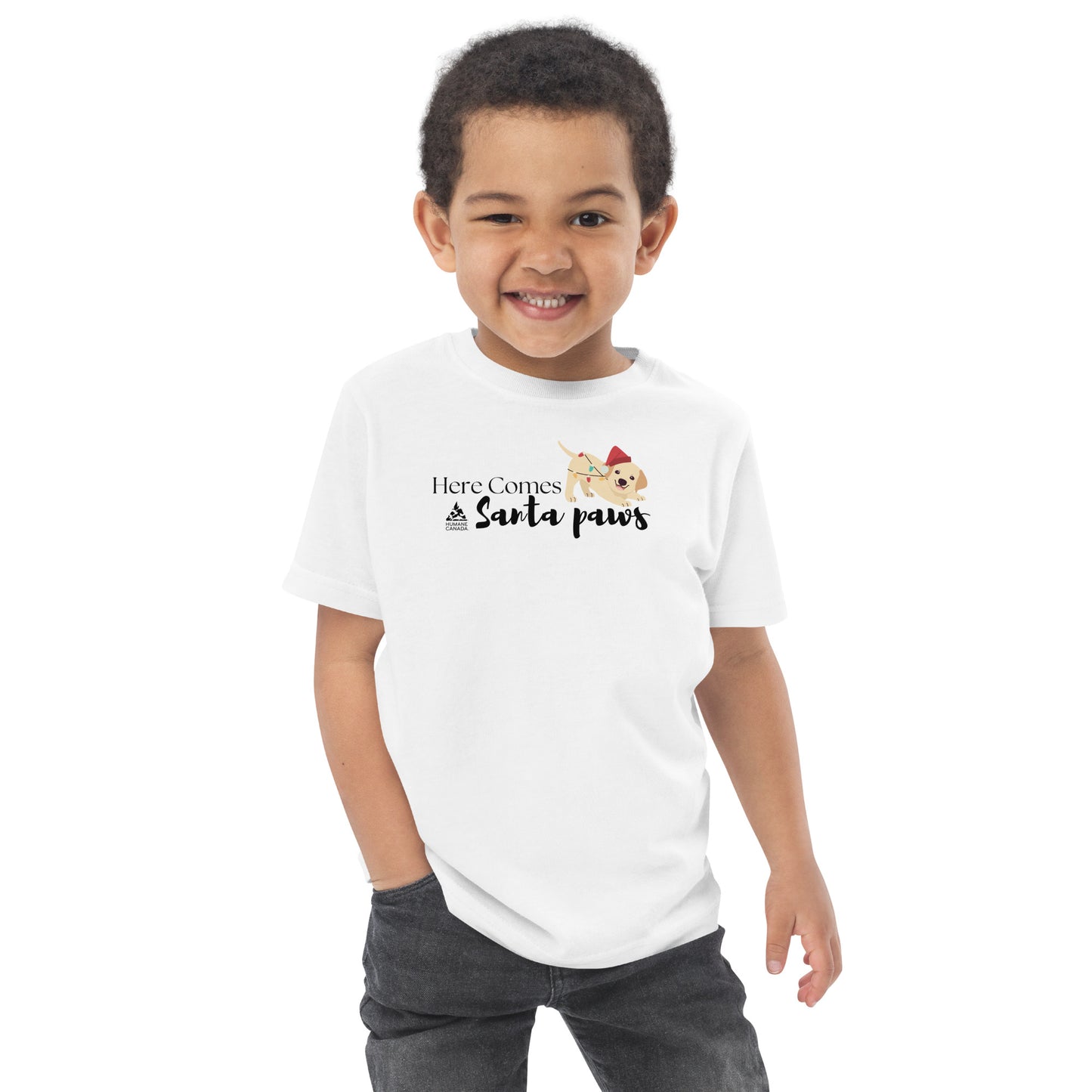 Here Comes Santa Paws Toddler jersey t-shirt