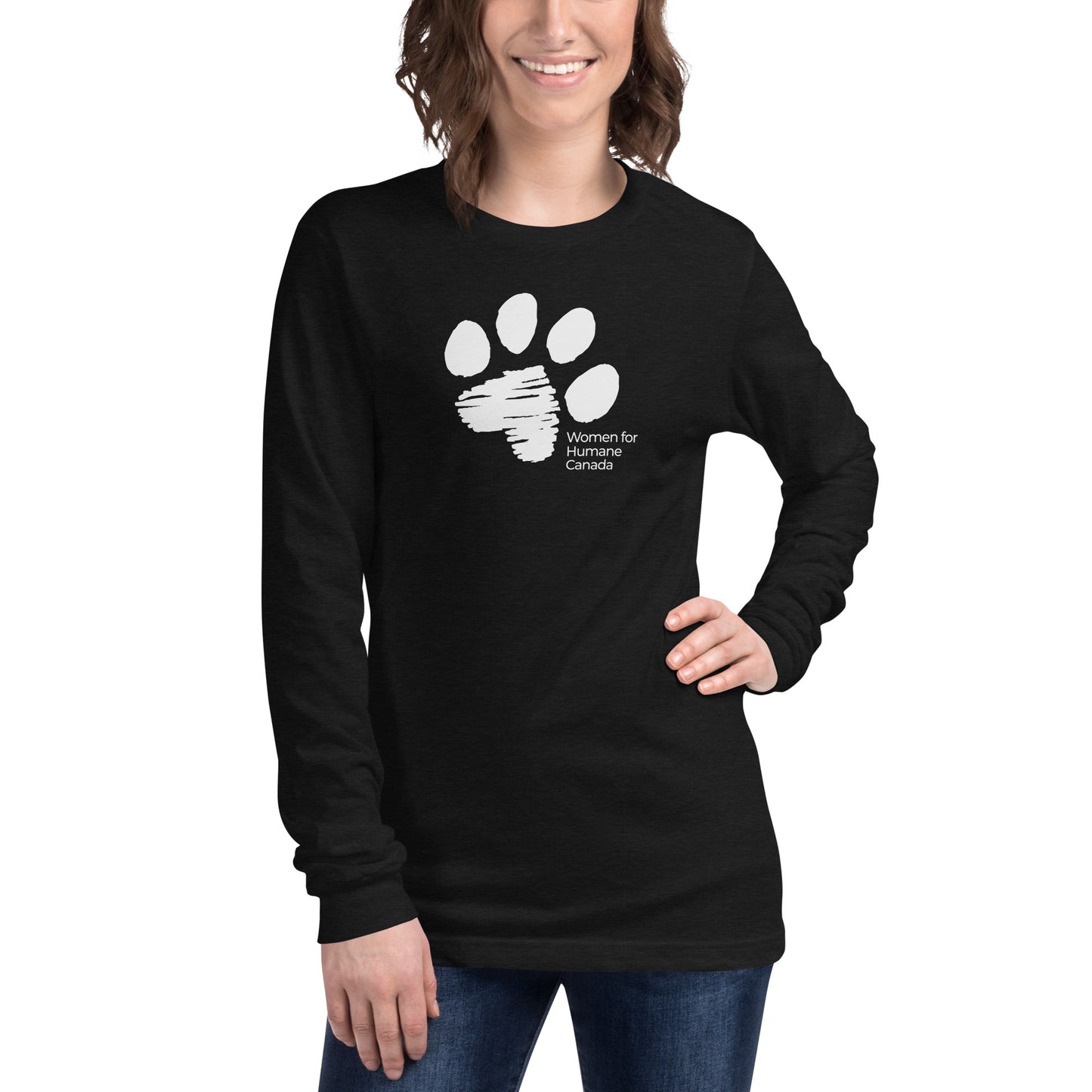 Exclusive for Women For Humane Canada Members: Paw Print - Long Sleeve Tee