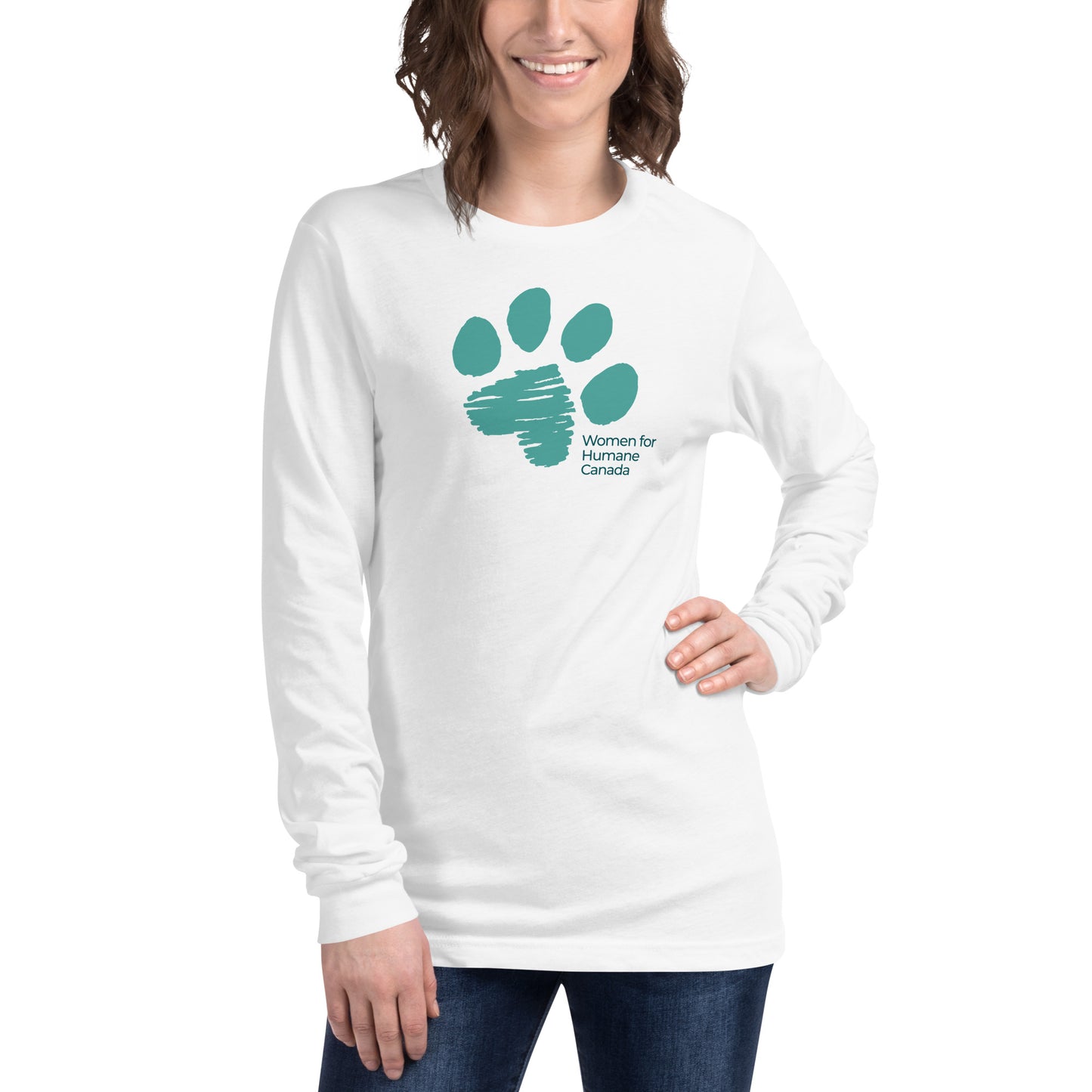 Exclusive for Women For Humane Canada Members: Paw Print - Long Sleeve Tee