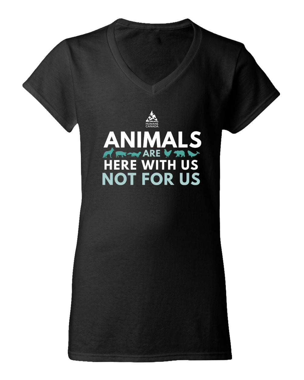 Here with us, not for us - V-Neck Ladies T-shirt