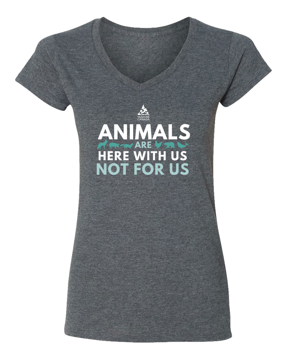 Here with us, not for us - V-Neck Ladies T-shirt