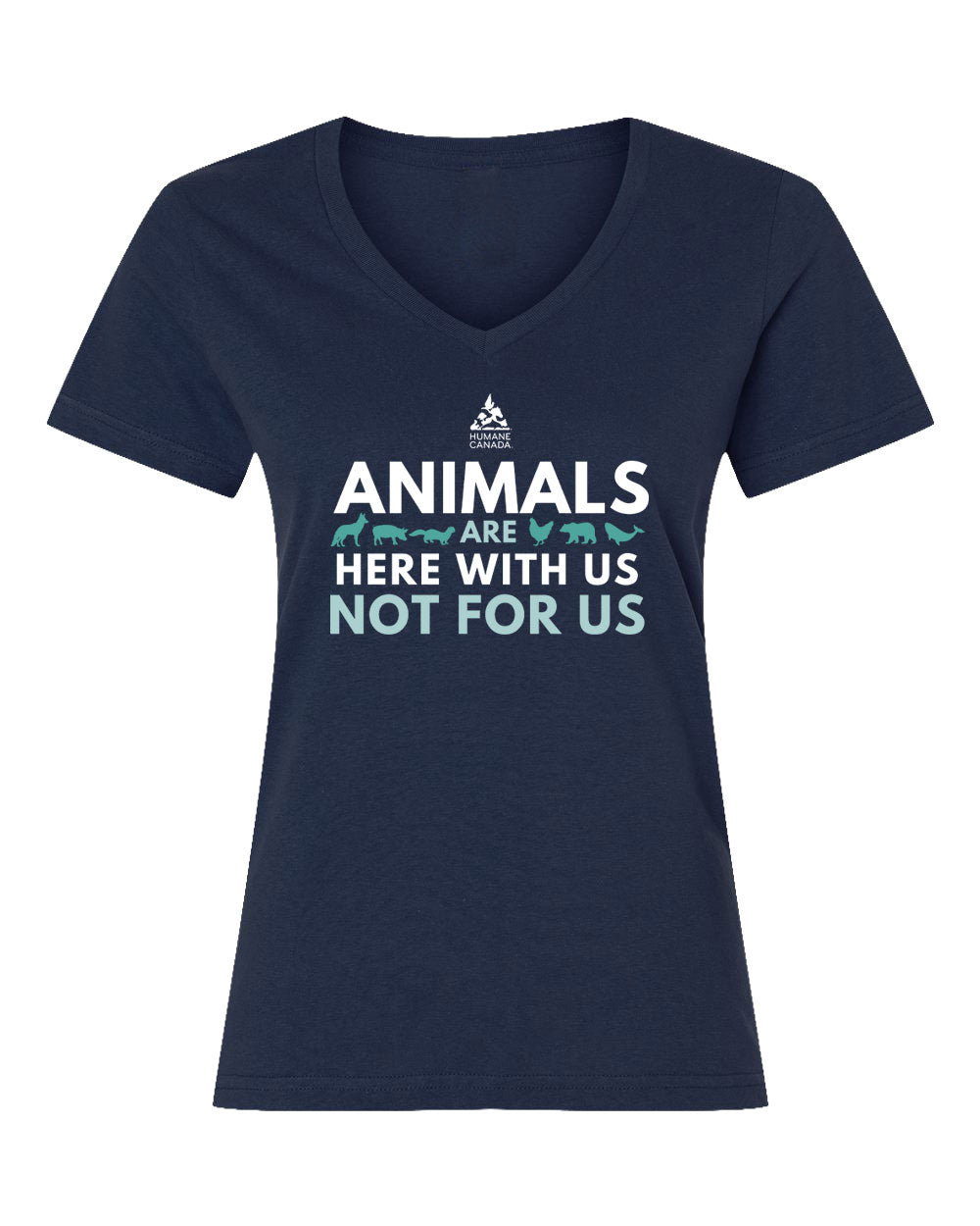Here with us, not for us - V-Neck Ladies T-shirt
