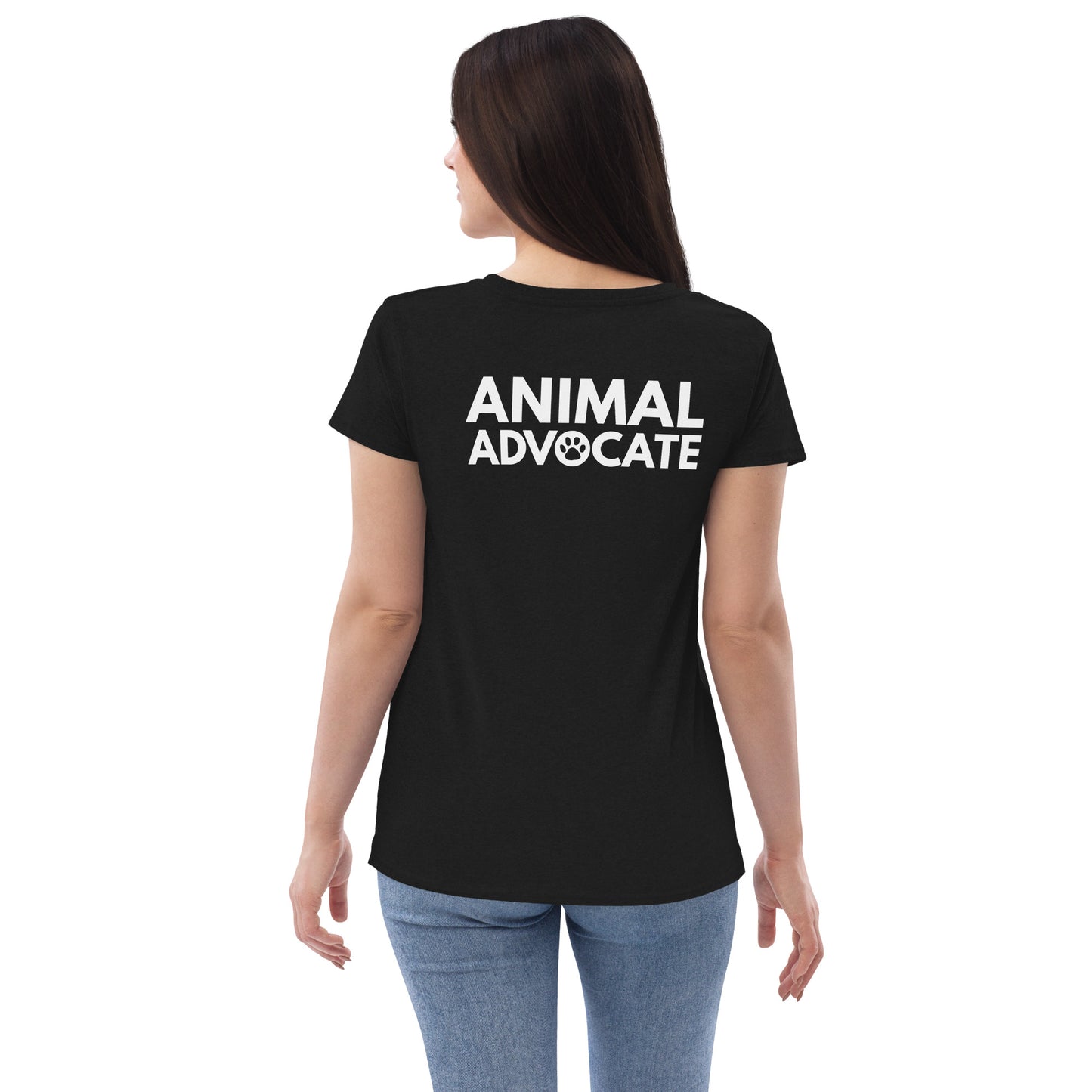 Animal Advocate - Women’s recycled back print v-neck t-shirt