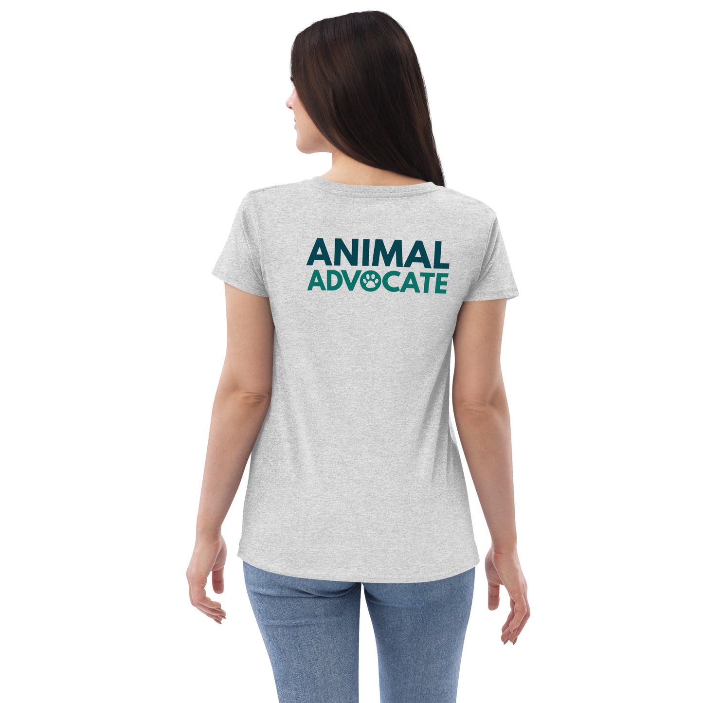 Animal Advocate - Women’s recycled back print v-neck t-shirt